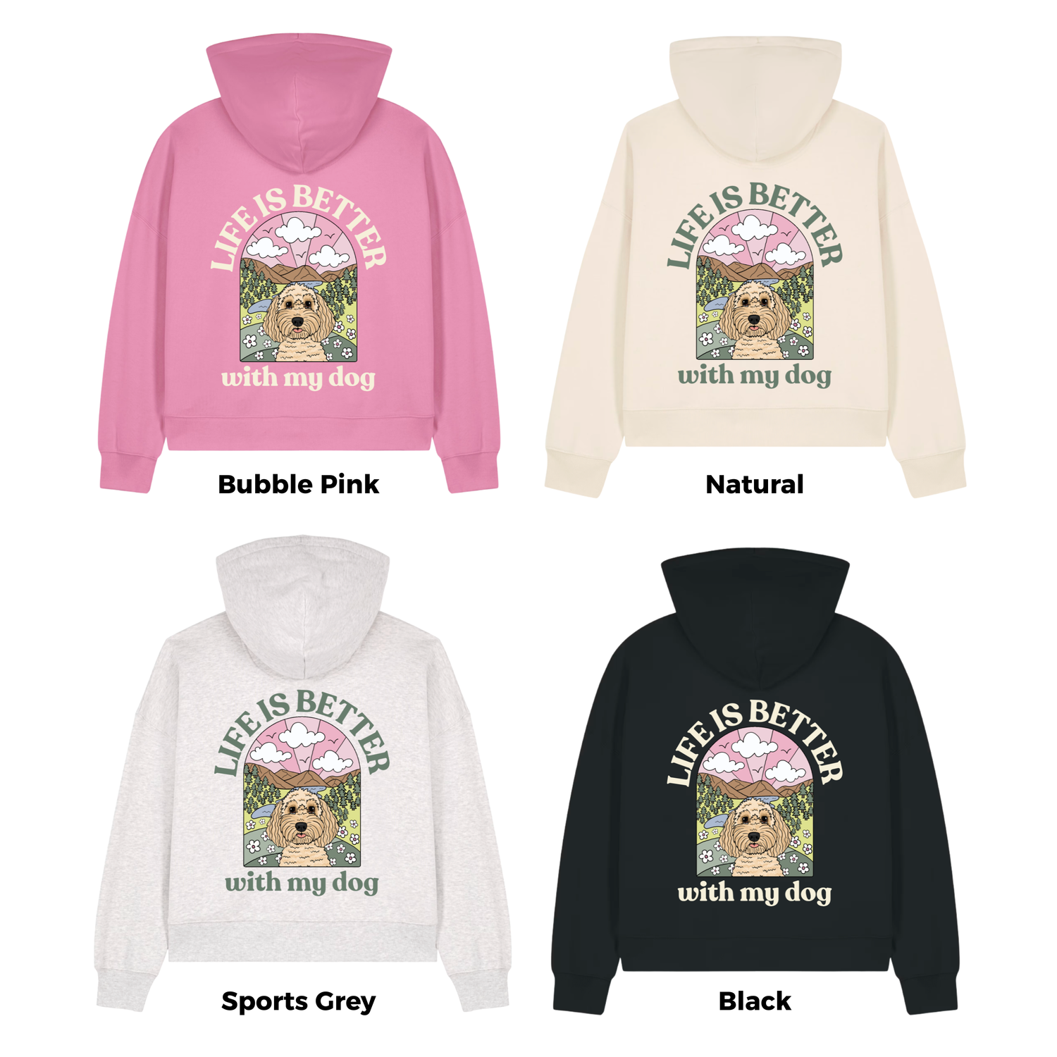 Personalised Premium Boxy Zippy Hoody - Life is Better with My Dog