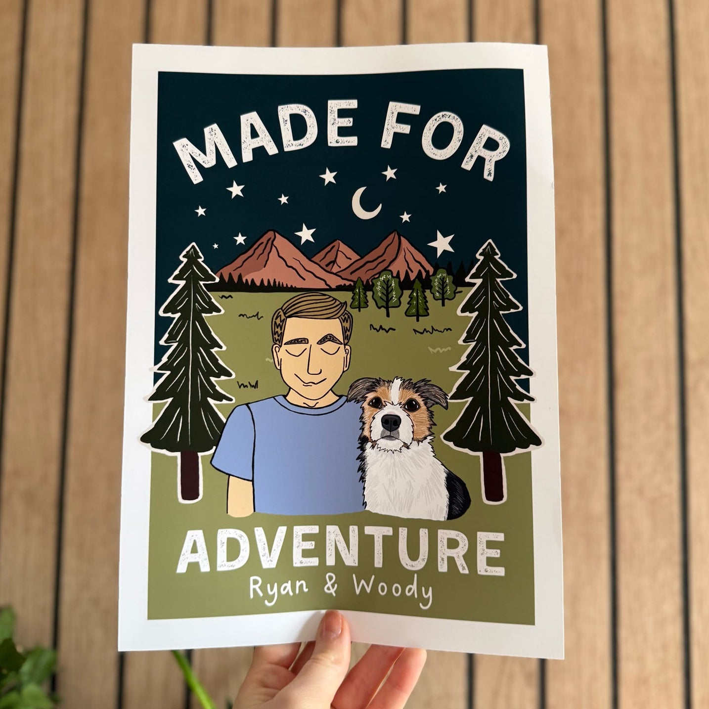 Personalised Dadventure Dog Dad Print