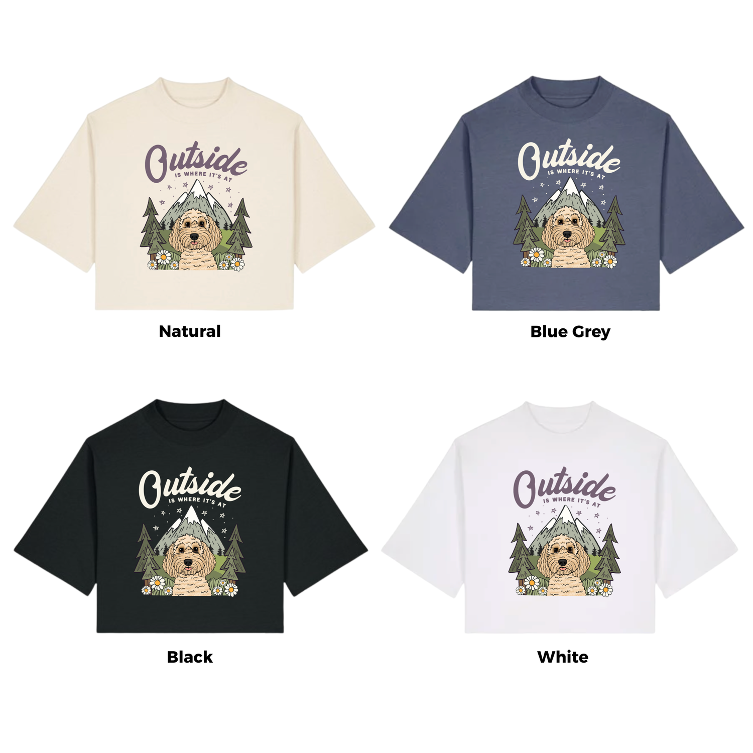 Personalised Organic Boxy Tee - Outside is Where it's At