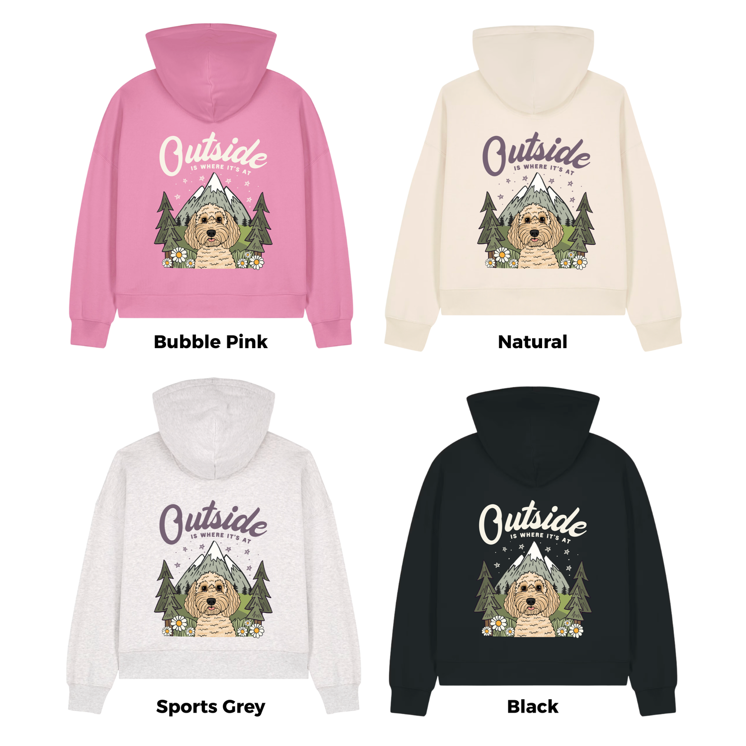 Personalised Premium Boxy Zippy Hoody - Outside is Where it's at