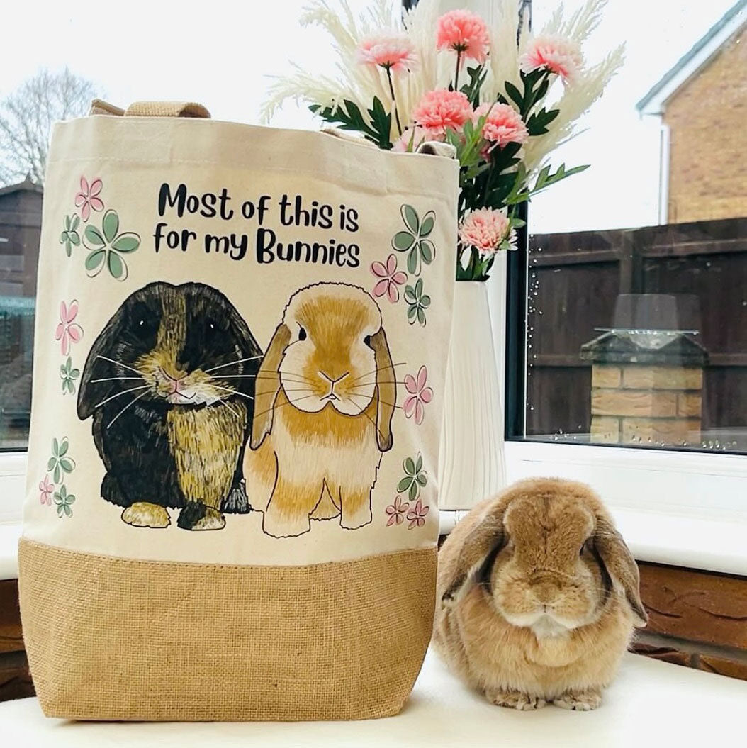 Oopsie Daisy Personalised Rabbit Jute Shopper Bag