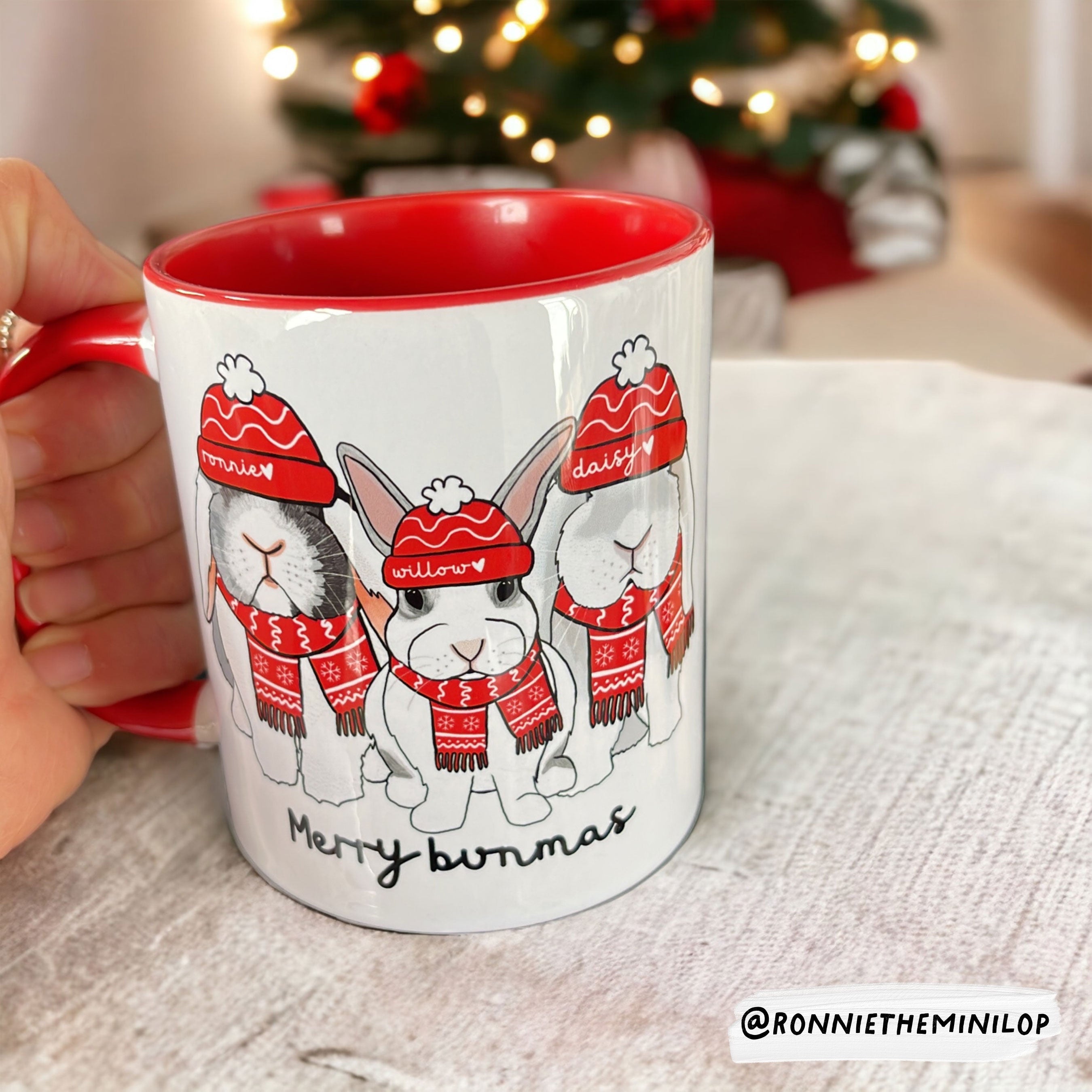 Personalised Merry Bunmas Christmas Mug