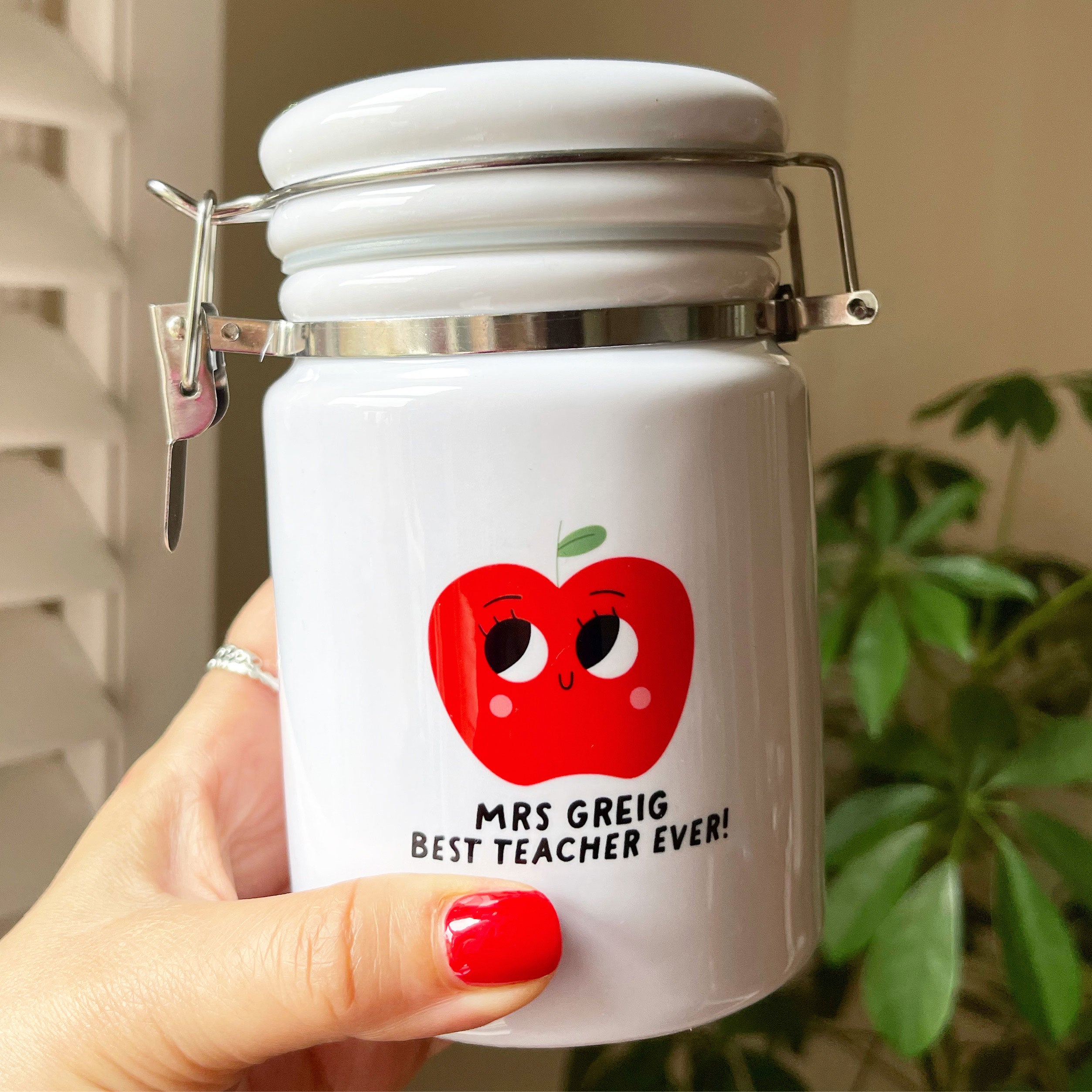 Personalised Good Apple Teacher Sweet Jar