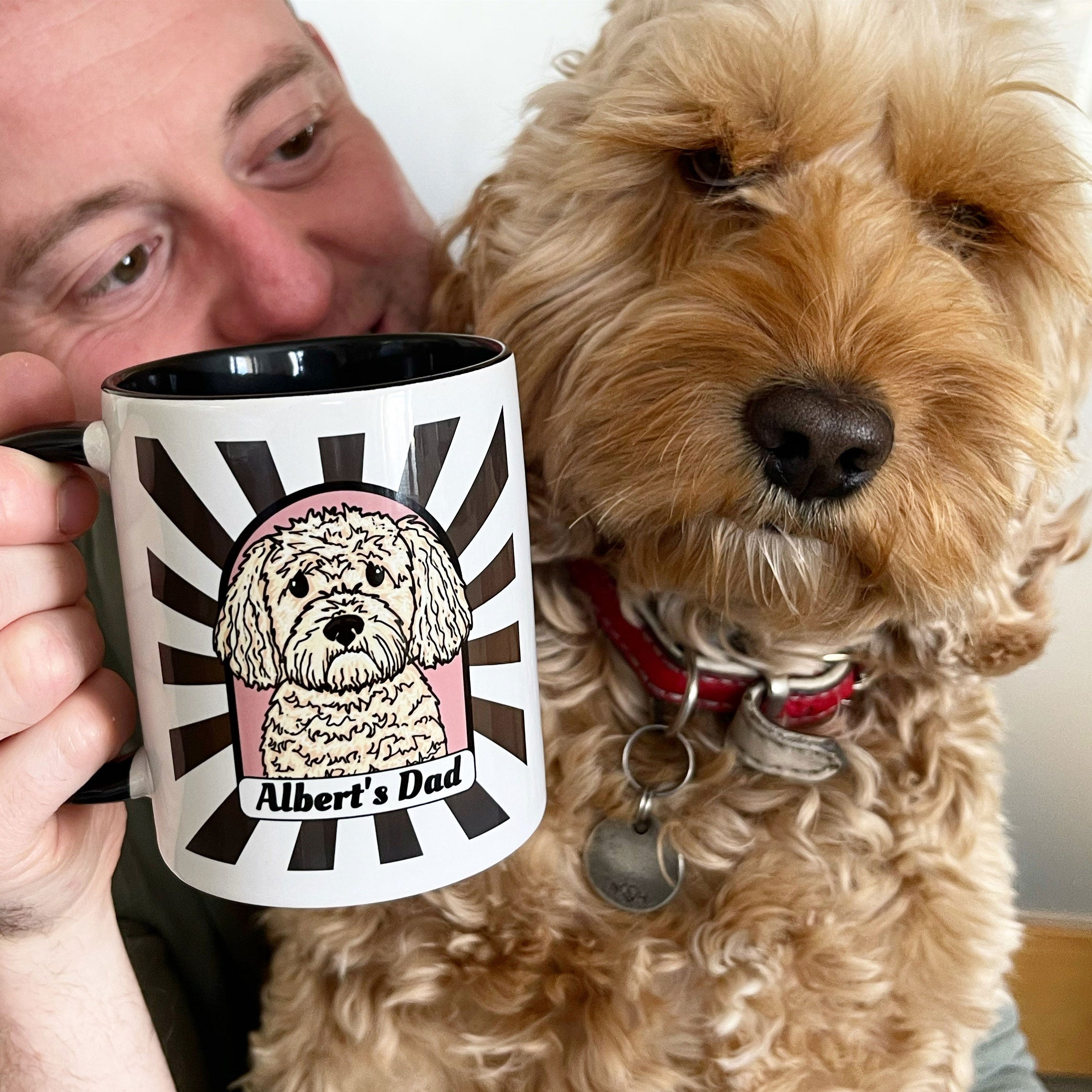 Personalised Retro Dog Dad Mug