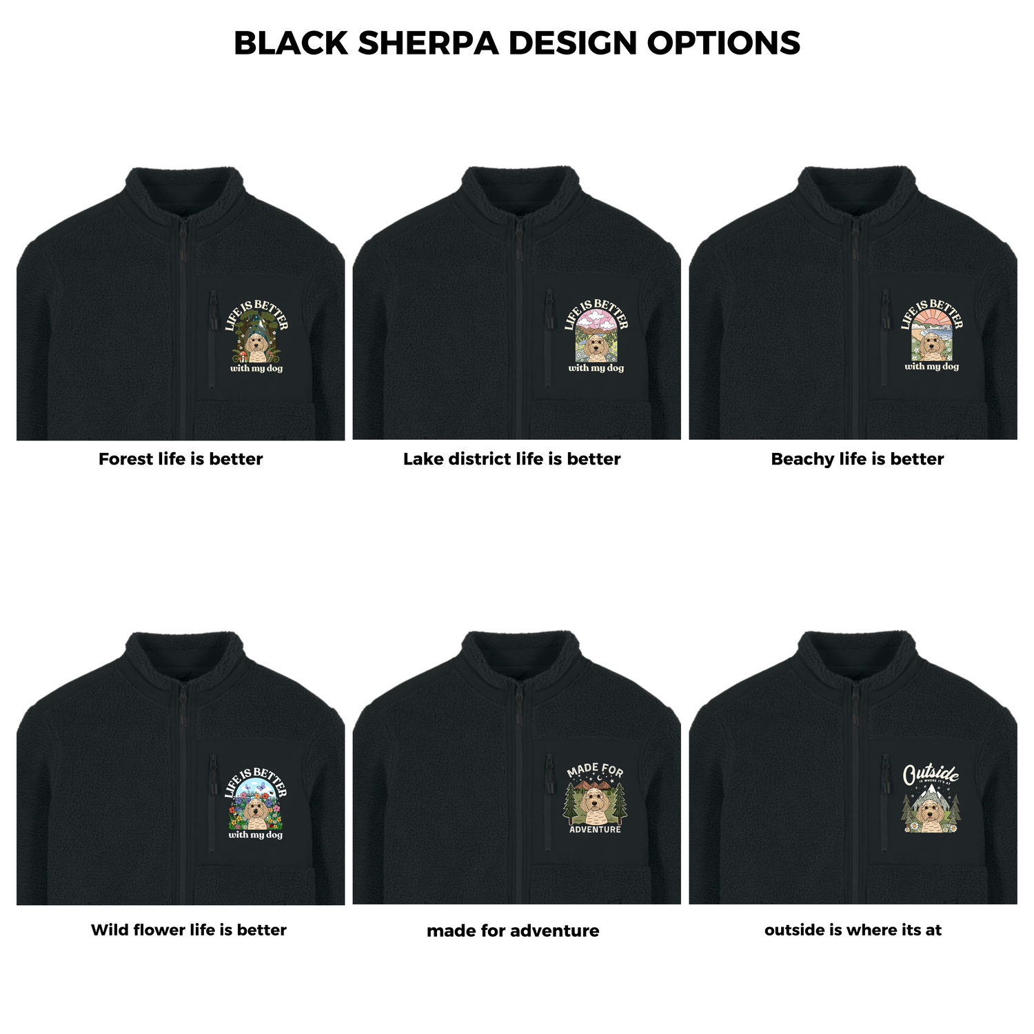 Black Personalised Sherpa Jacket