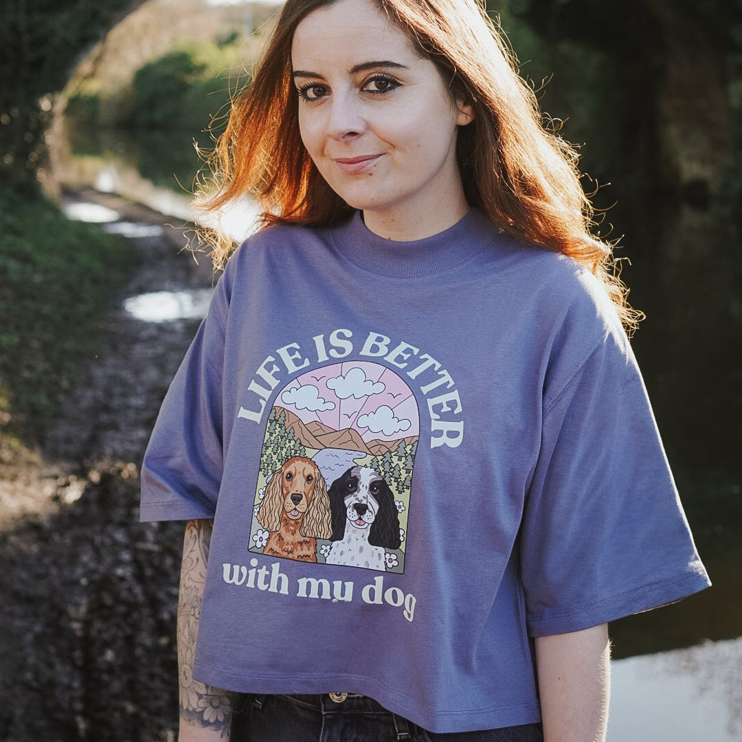 Personalised Organic Boxy Tee - Life is Better with My Dog