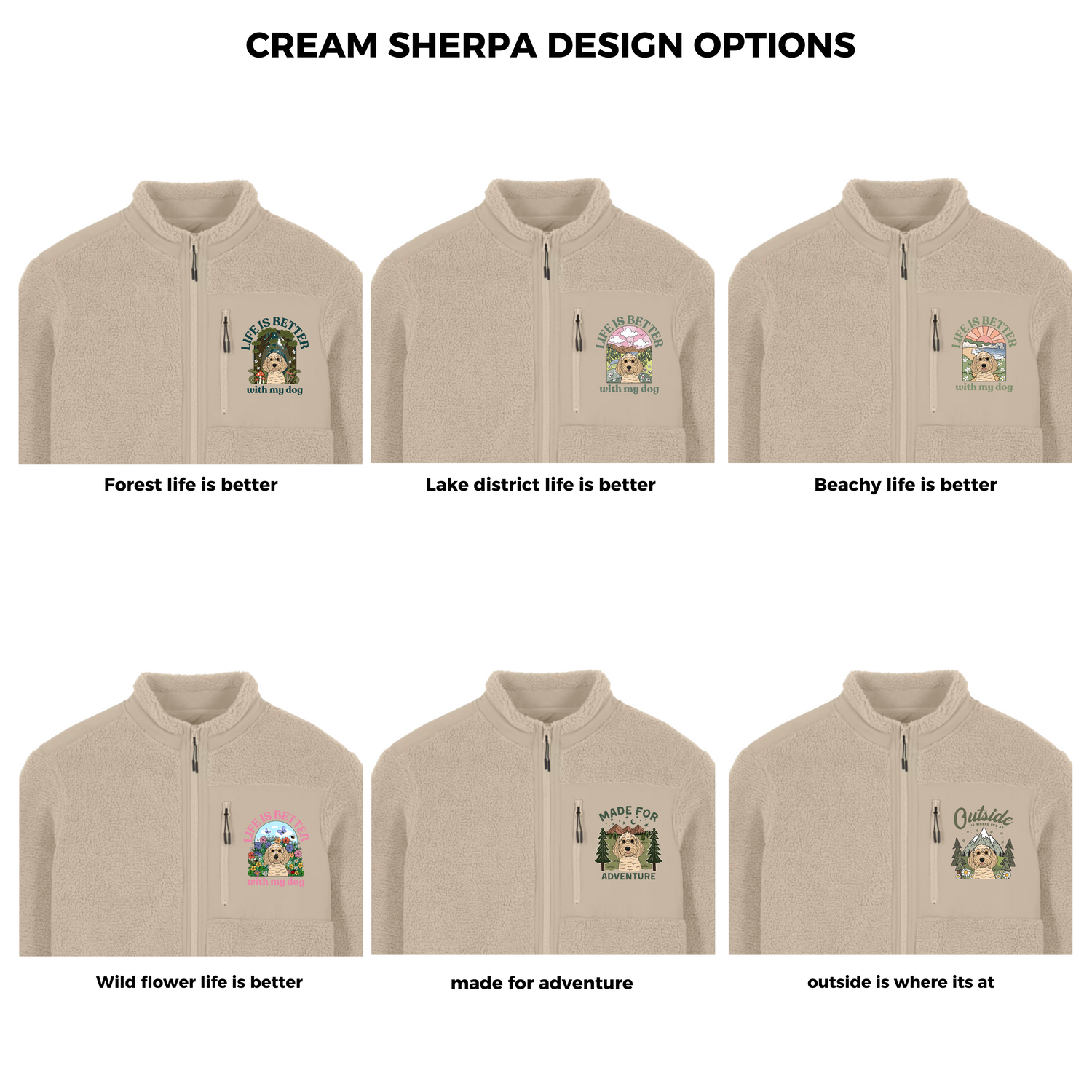 Cream Personalised Sherpa Jacket