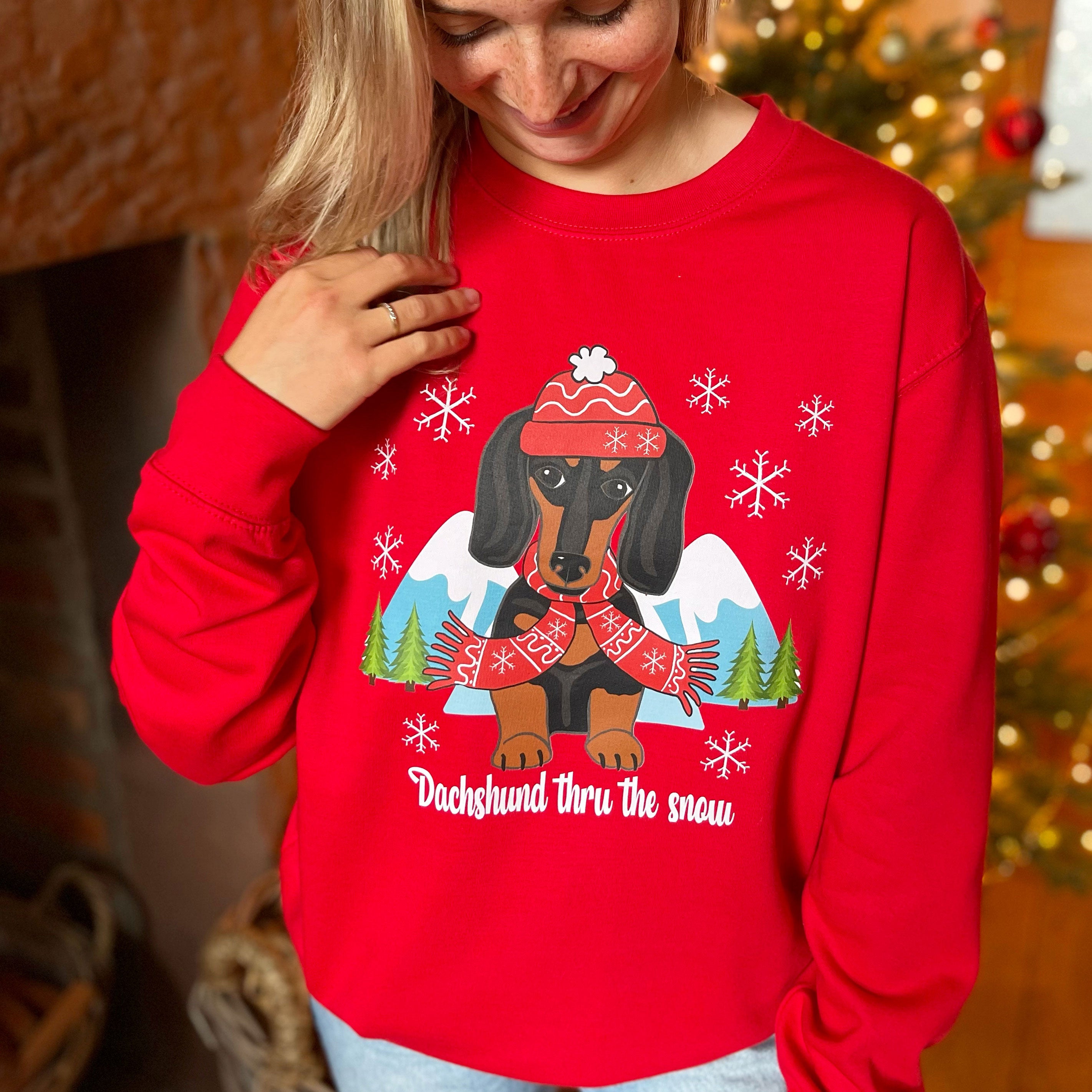 Personalised Dachshund Through the Snow Sweatshirt