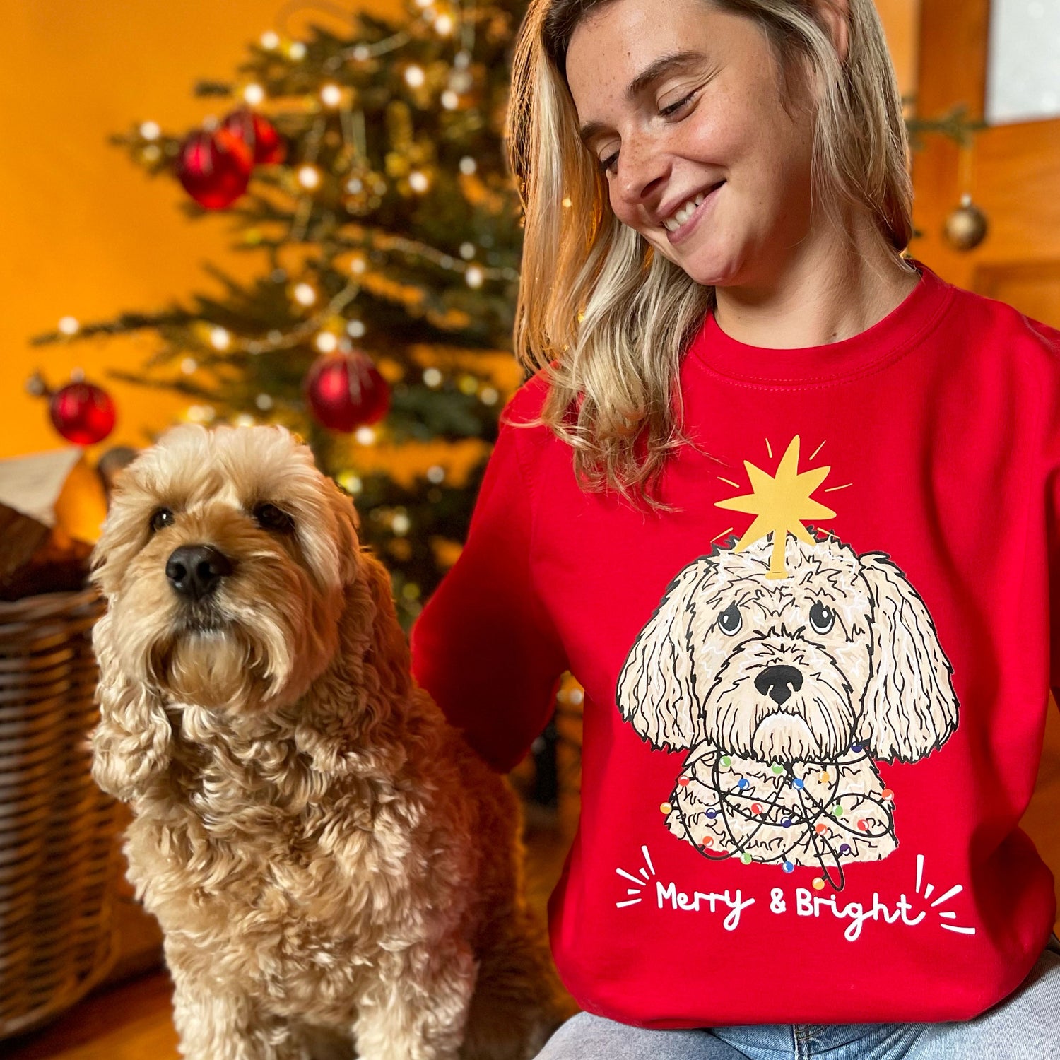 Personalised Merry and Bright Christmas Jumper