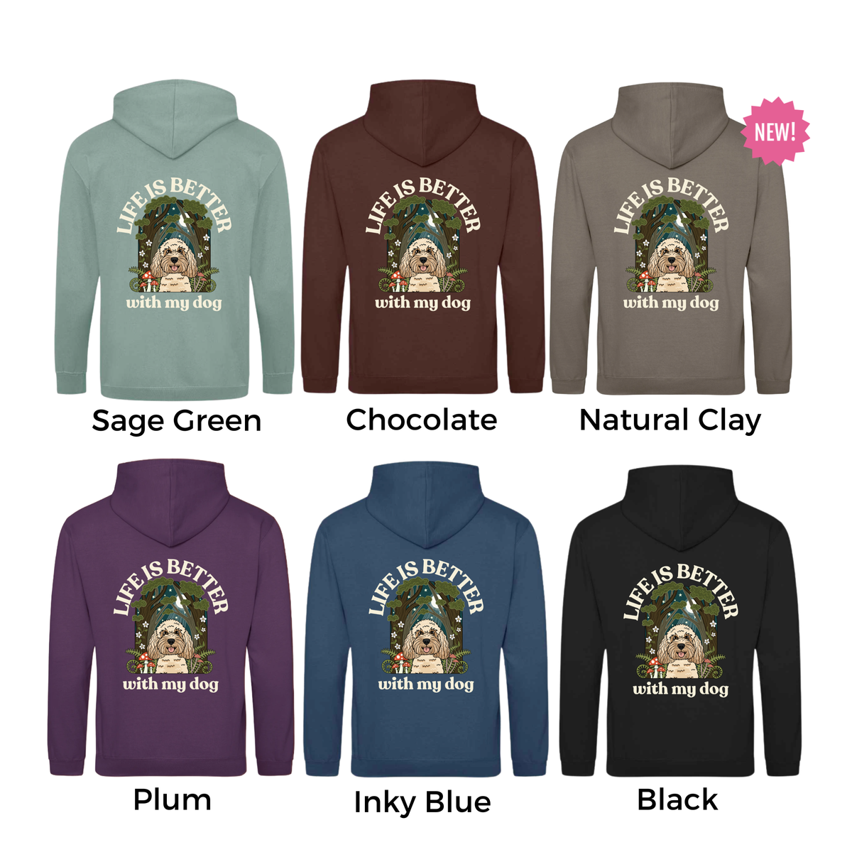 Personalised Forest Life is Better With Your Dog Hoody
