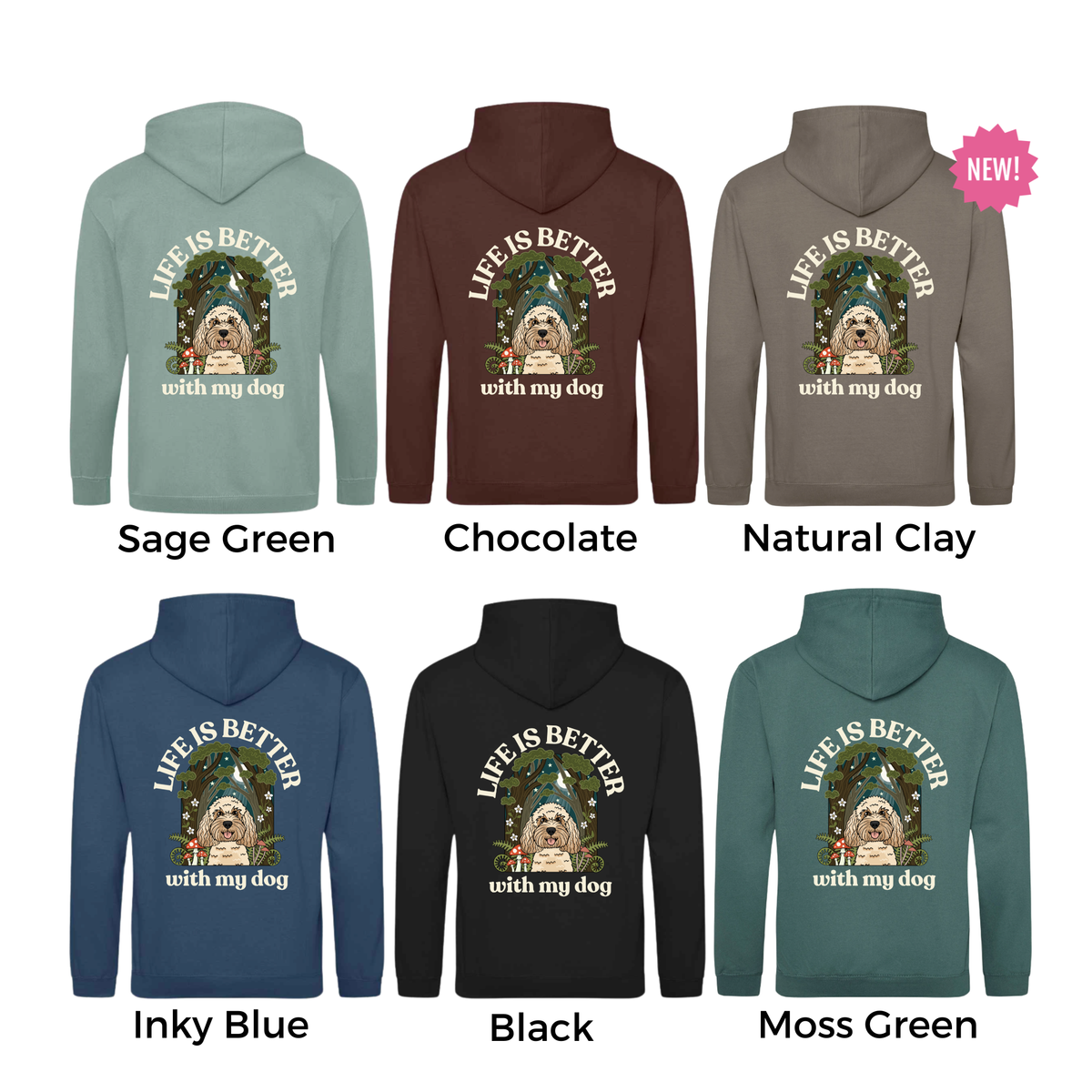 Personalised Forest Life is Better With Your Dog Hoody