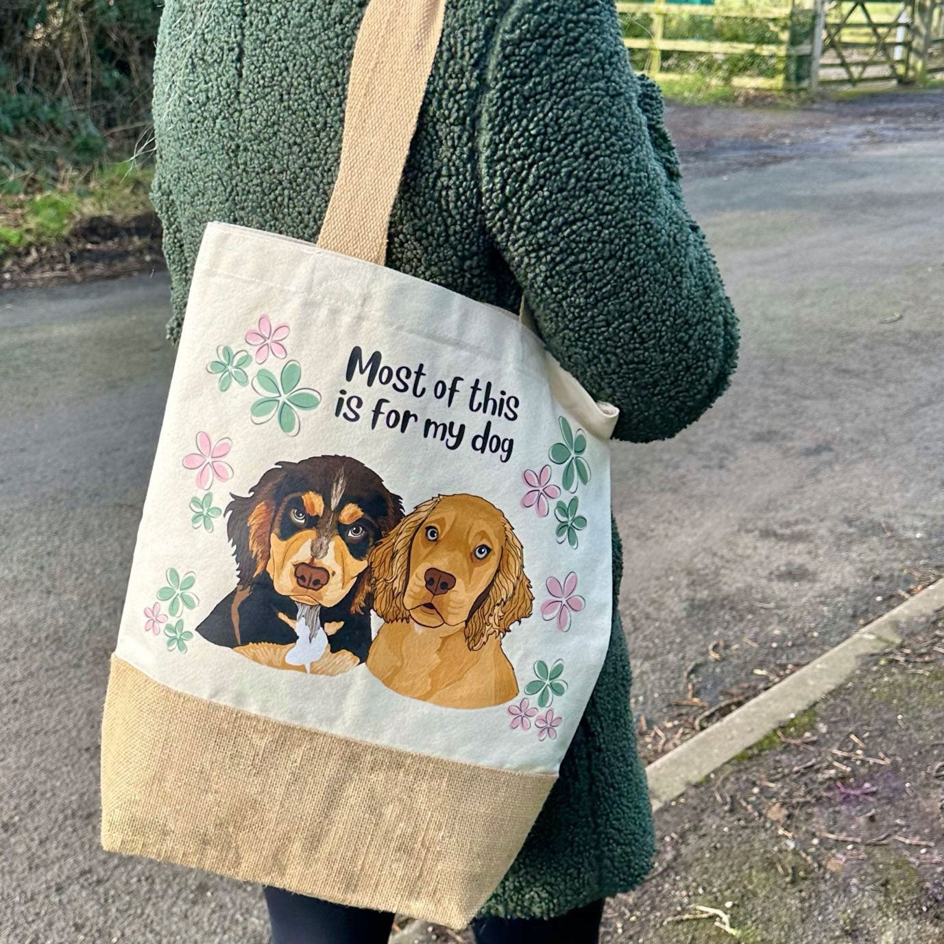 Oopsie Daisy Personalised Dog Jute Shopper Bag
