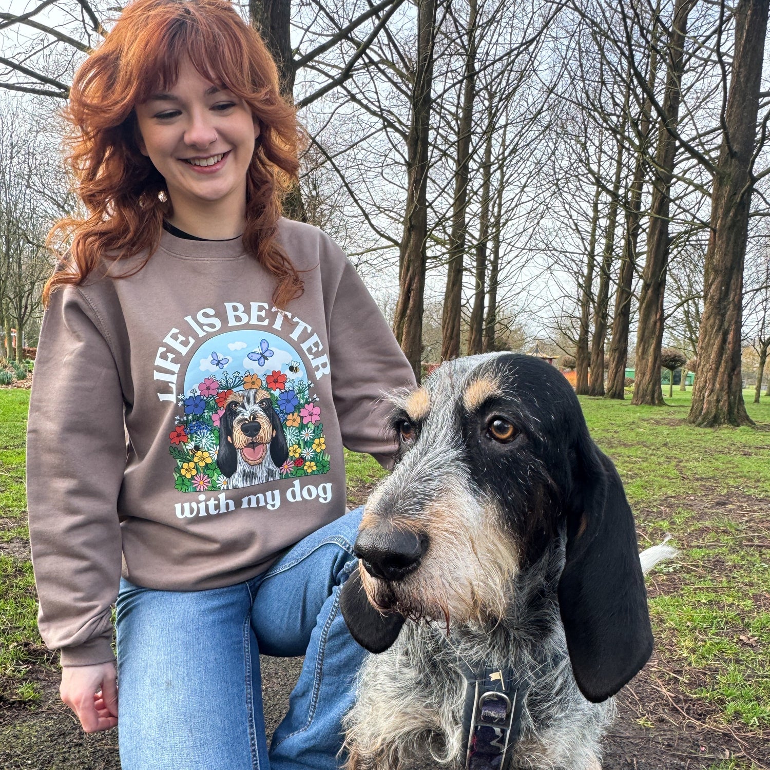 Personalised Wildflower Life is Better Front Print Sweatshirt