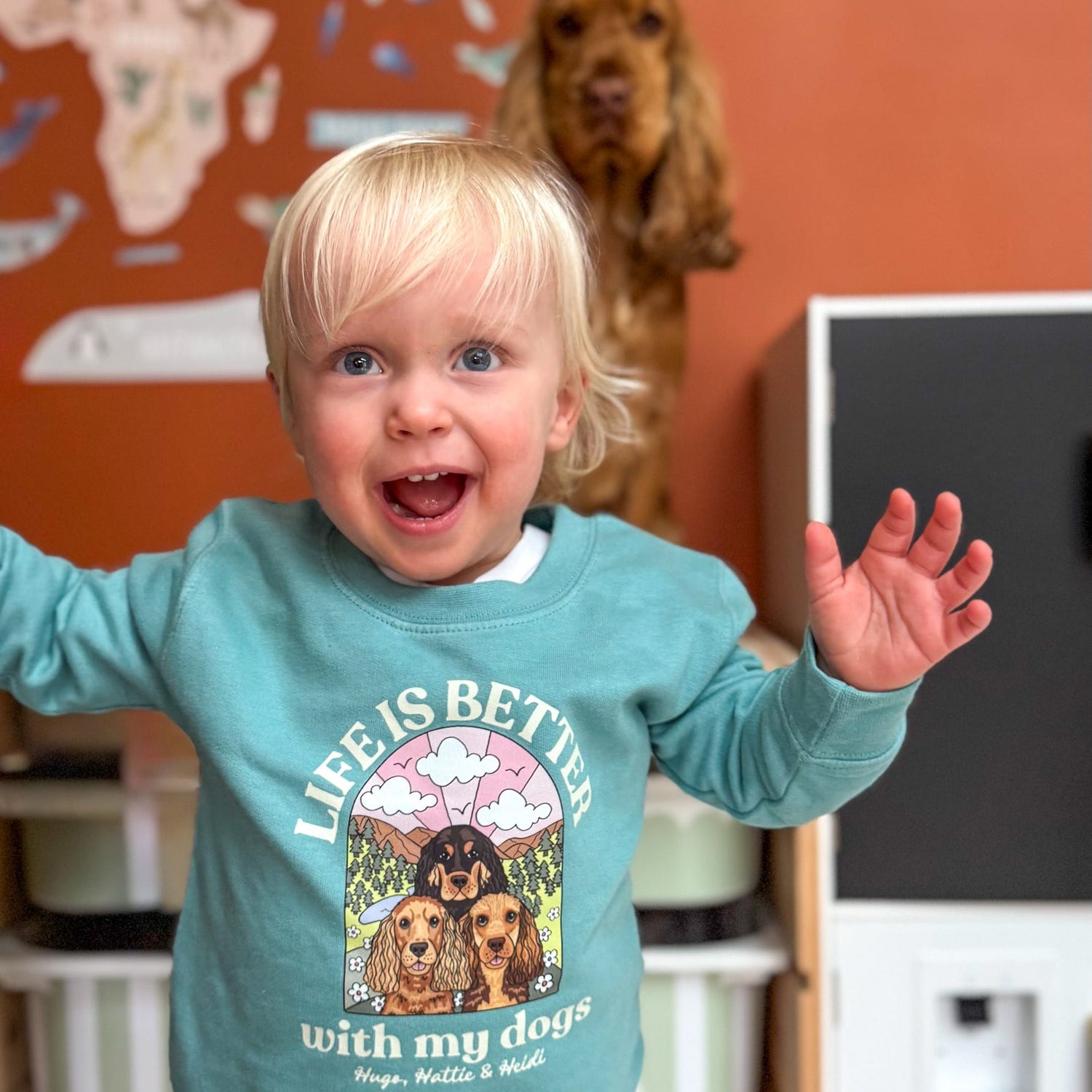 Personalised Kids Life is Better with your dog Sweatshirt