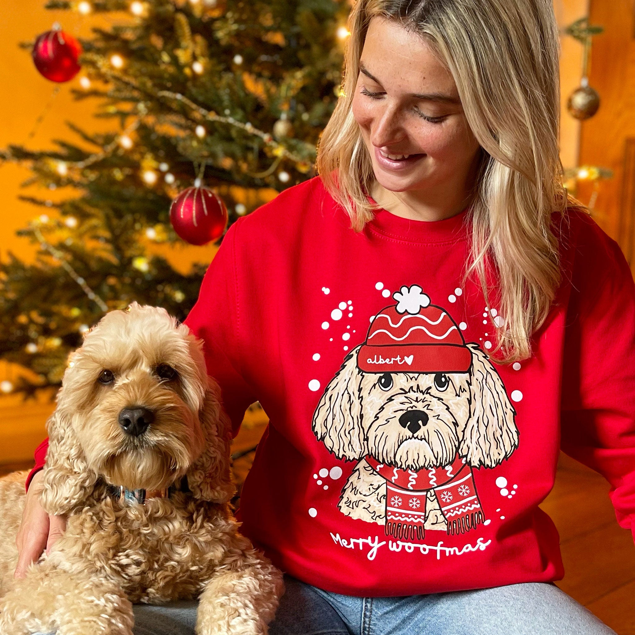 Personalised Merry Woofmas Christmas Jumper