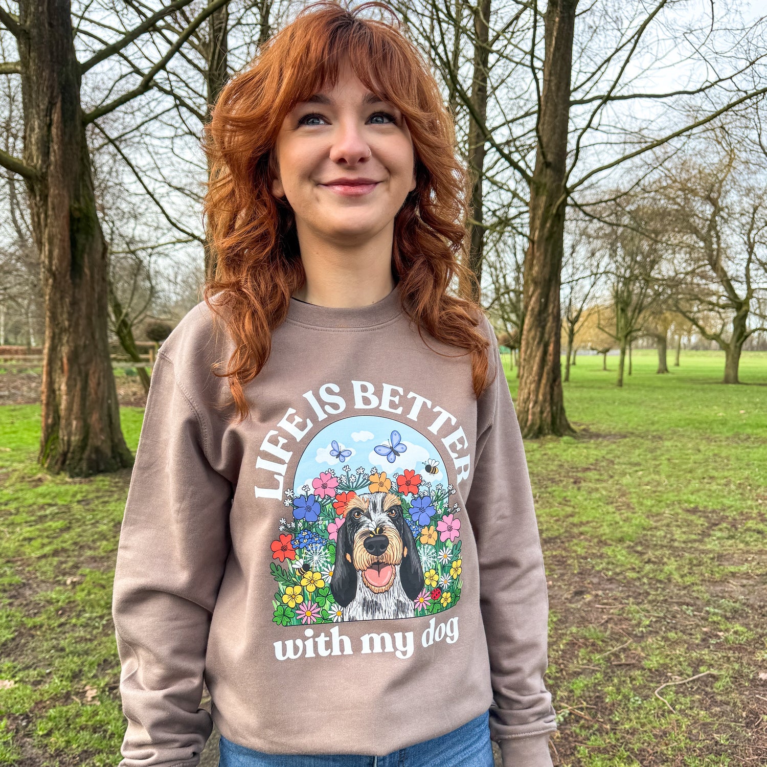 Personalised Wildflower Life is Better Front Print Sweatshirt