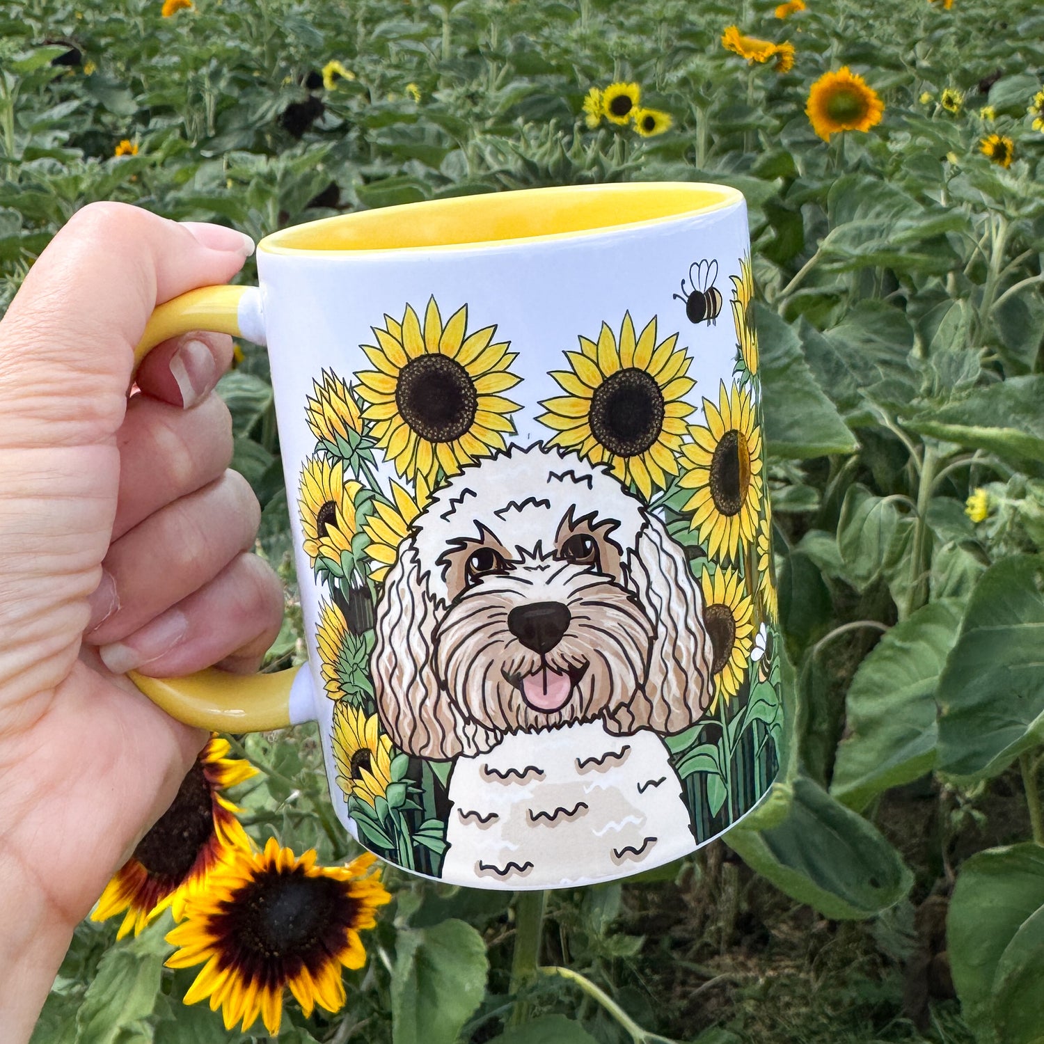 Personalised Sunflower Ceramic Mug | Life is Better With My Dog