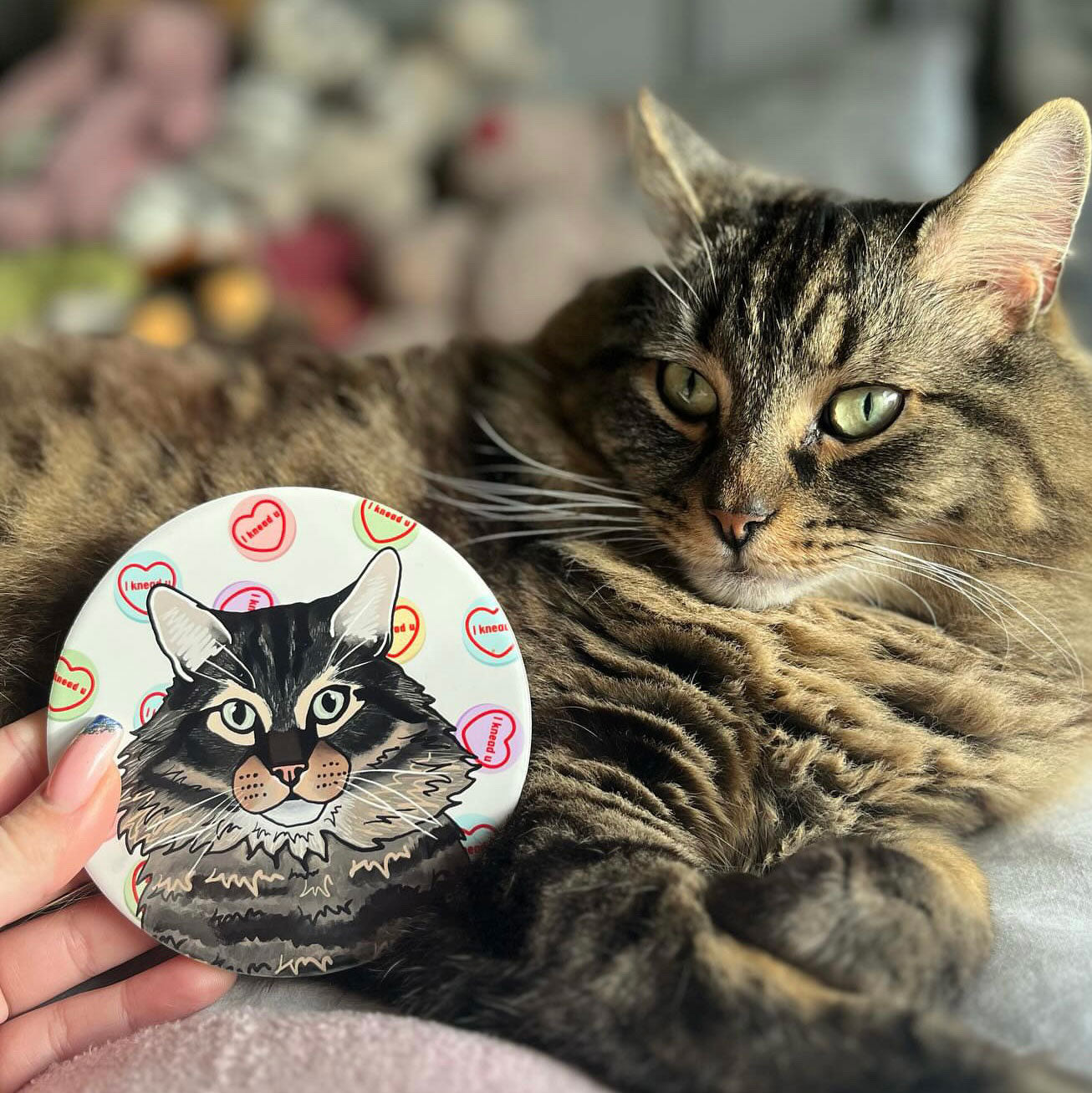 Personalised 'I Knead You' Cat Coaster