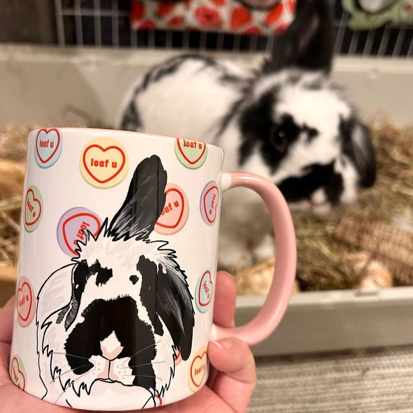 Personalised 'Loaf You' Sweet Heart Bunny Mug