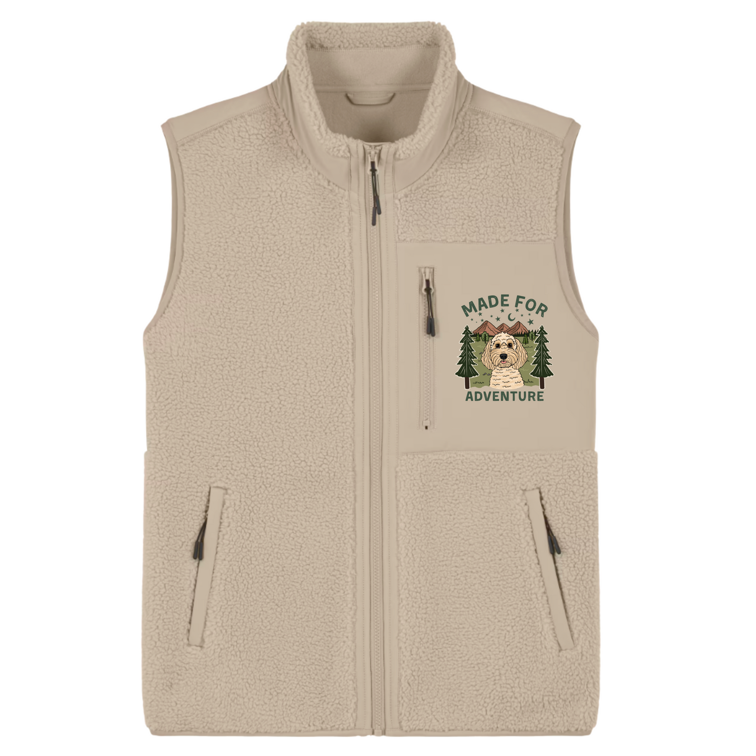Cream Personalised Adventure Sherpa Gilet