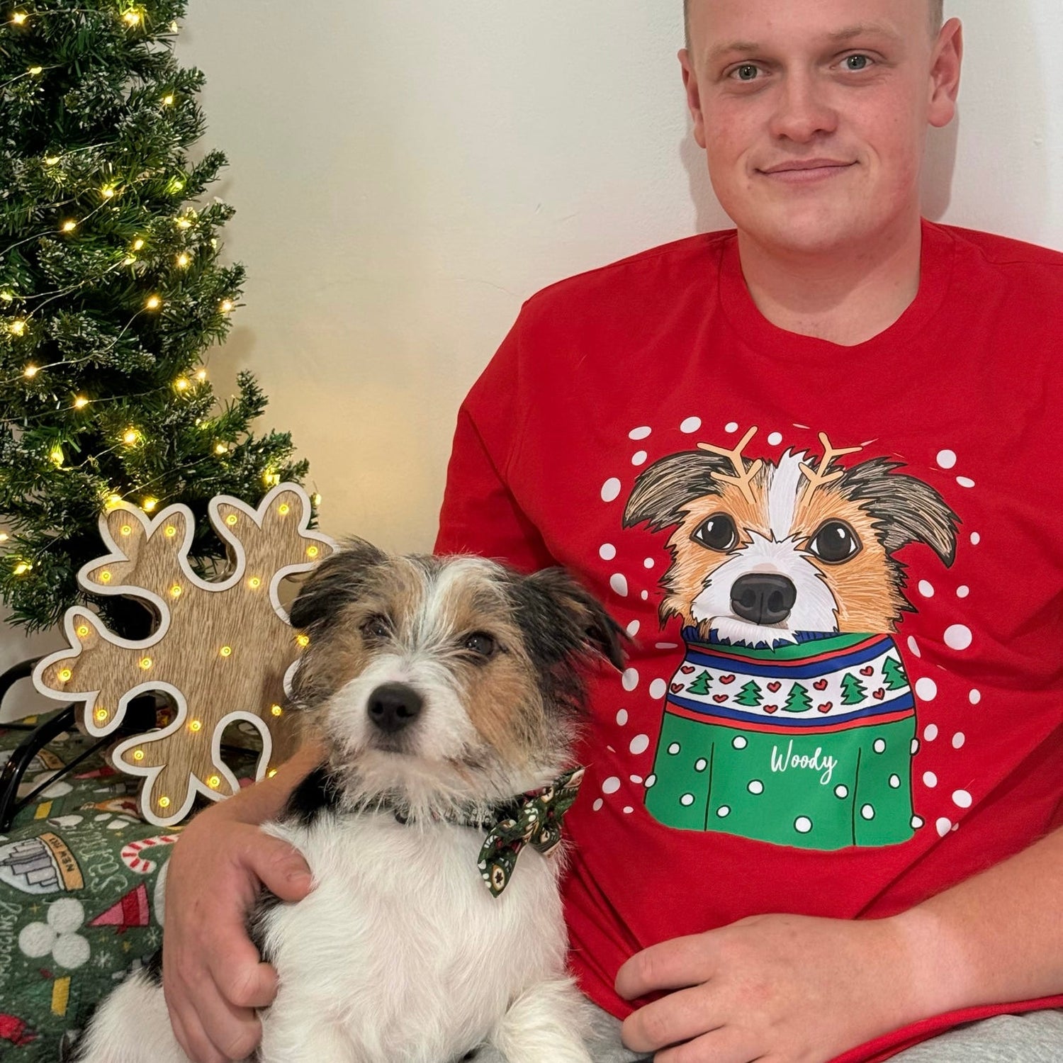 Personalised Dog Lover Christmas T shirt
