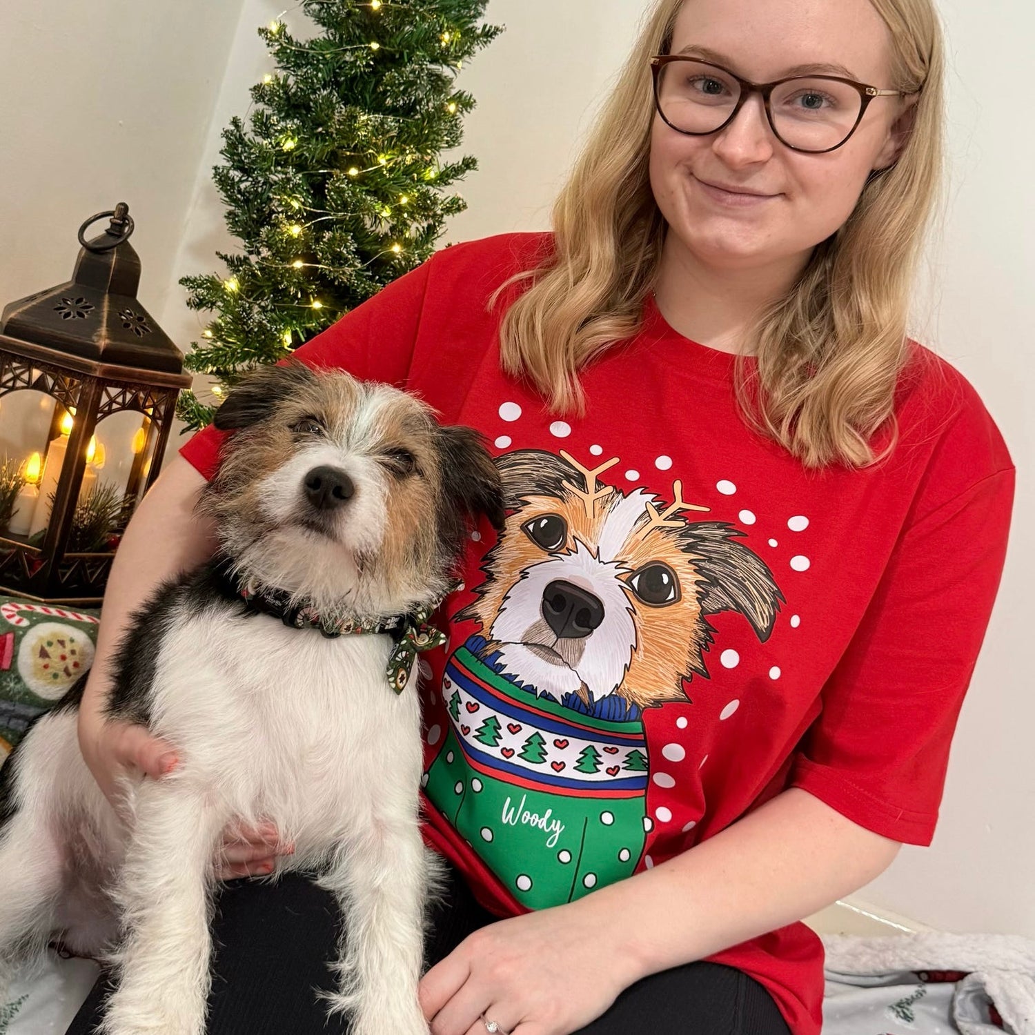 Personalised Dog Lover Christmas T shirt