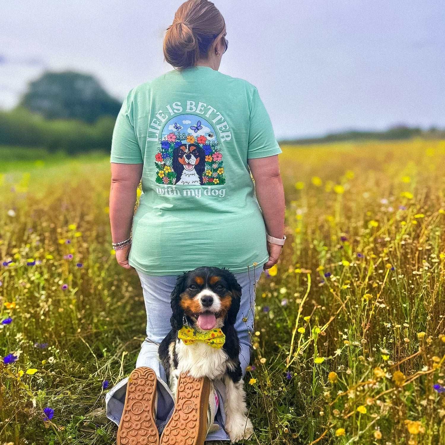 Wildflower Life Is Better with your Dog Personalised T Shirt