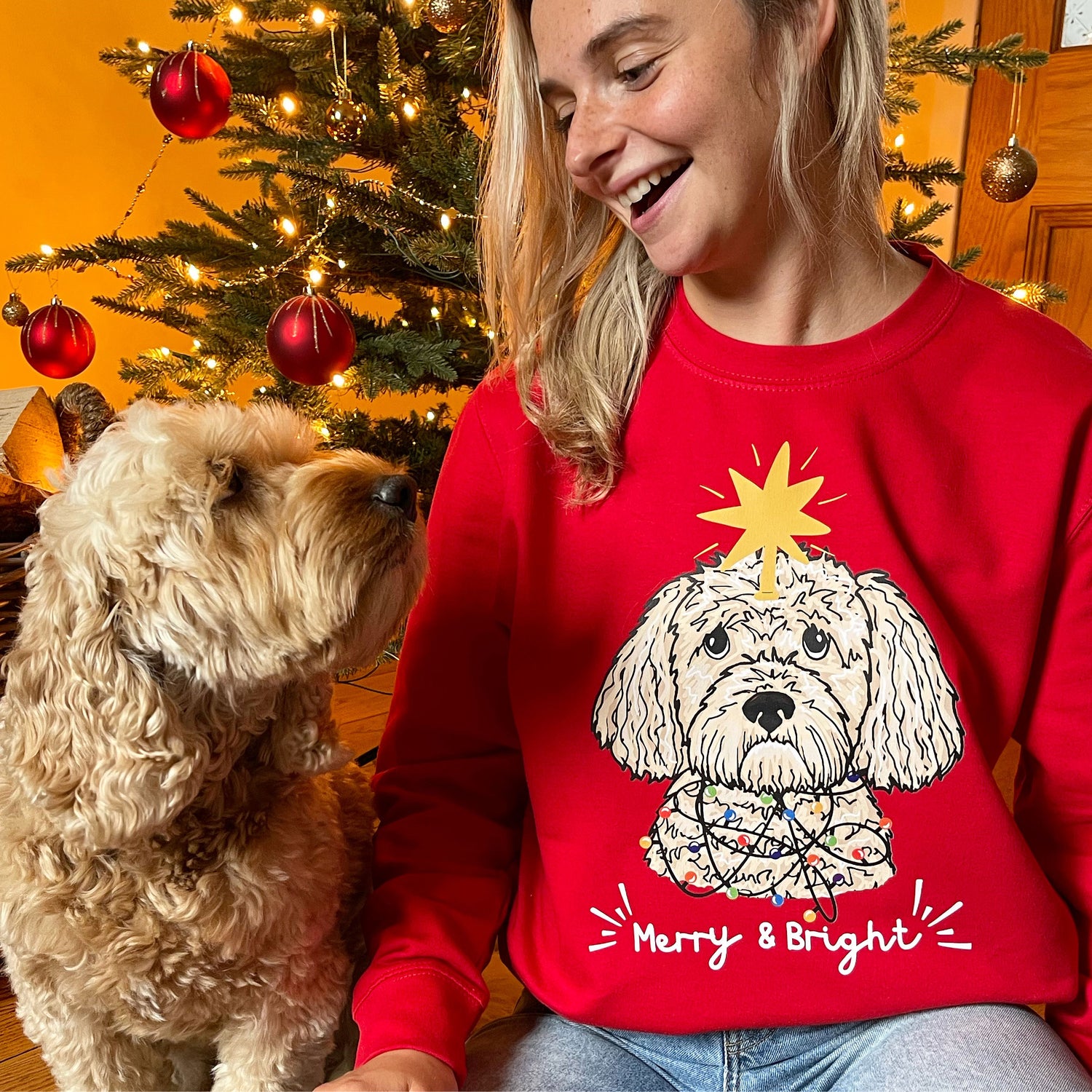 Personalised Merry and Bright Christmas Jumper
