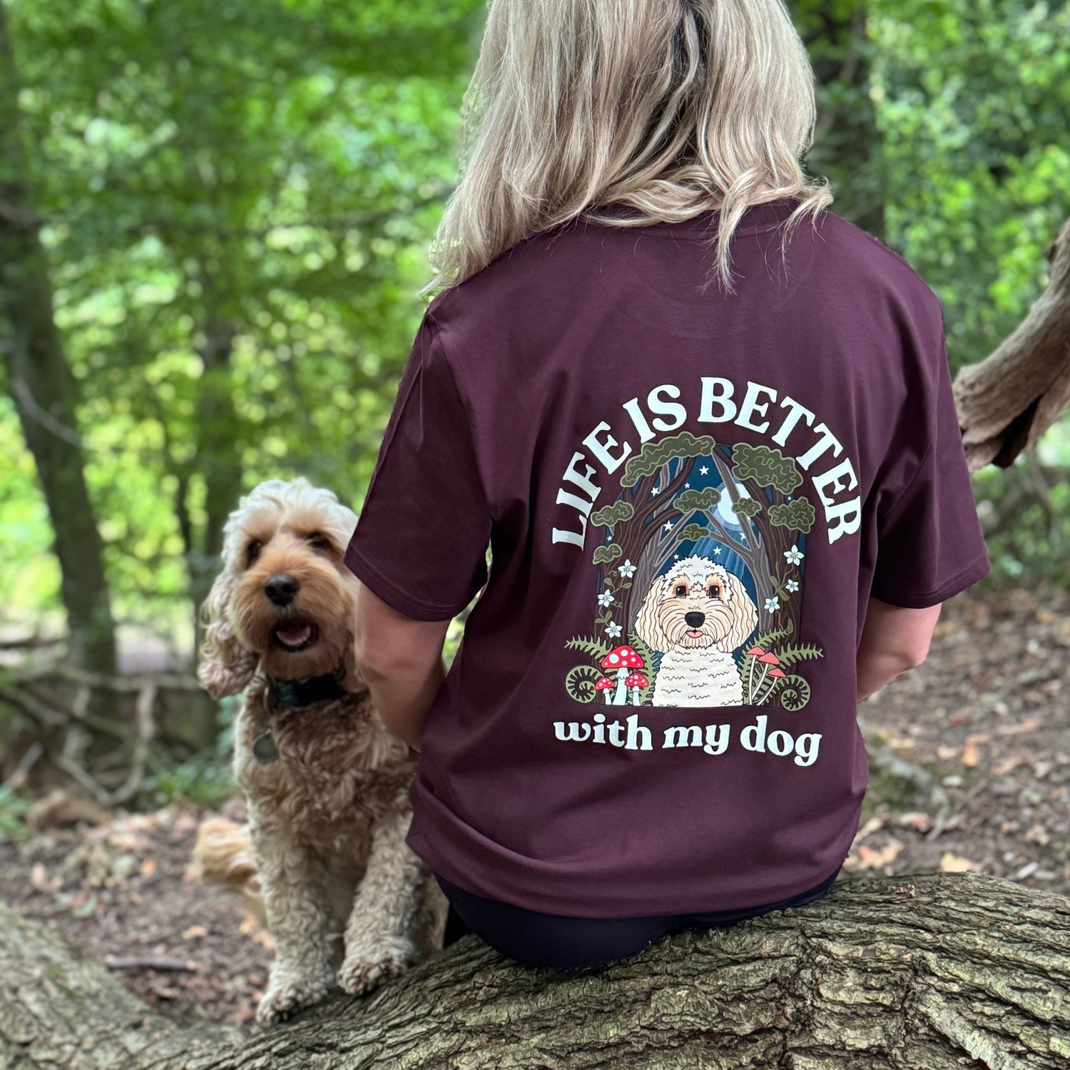 Forest Life is Better with your dog Personalised T shirt