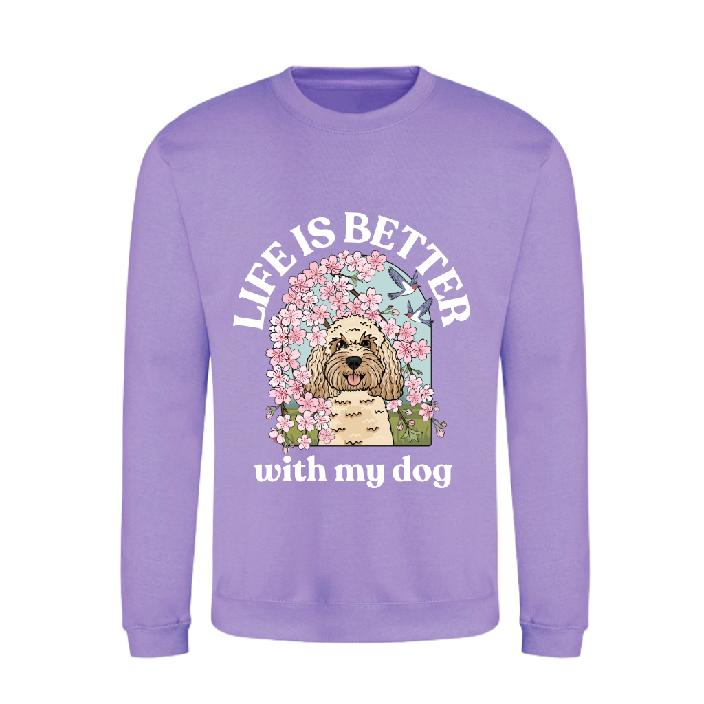 Personalised Cherry Blossom Sweatshirt  | Life is Better With My Dog