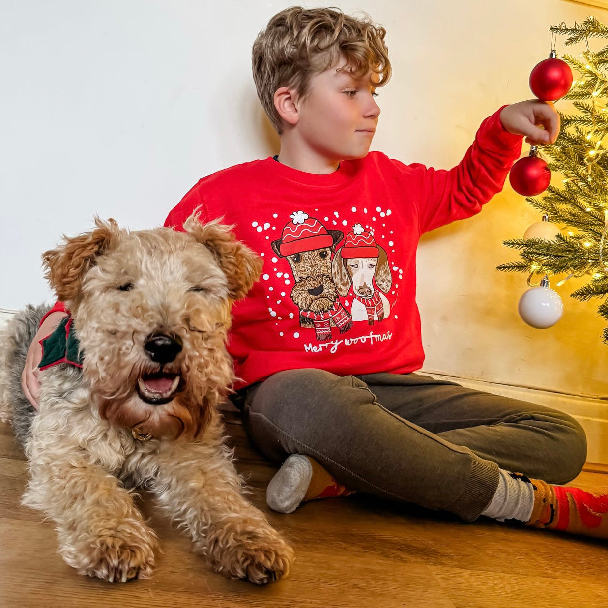 Personalised Kids Merry Woofmas Christmas Jumper