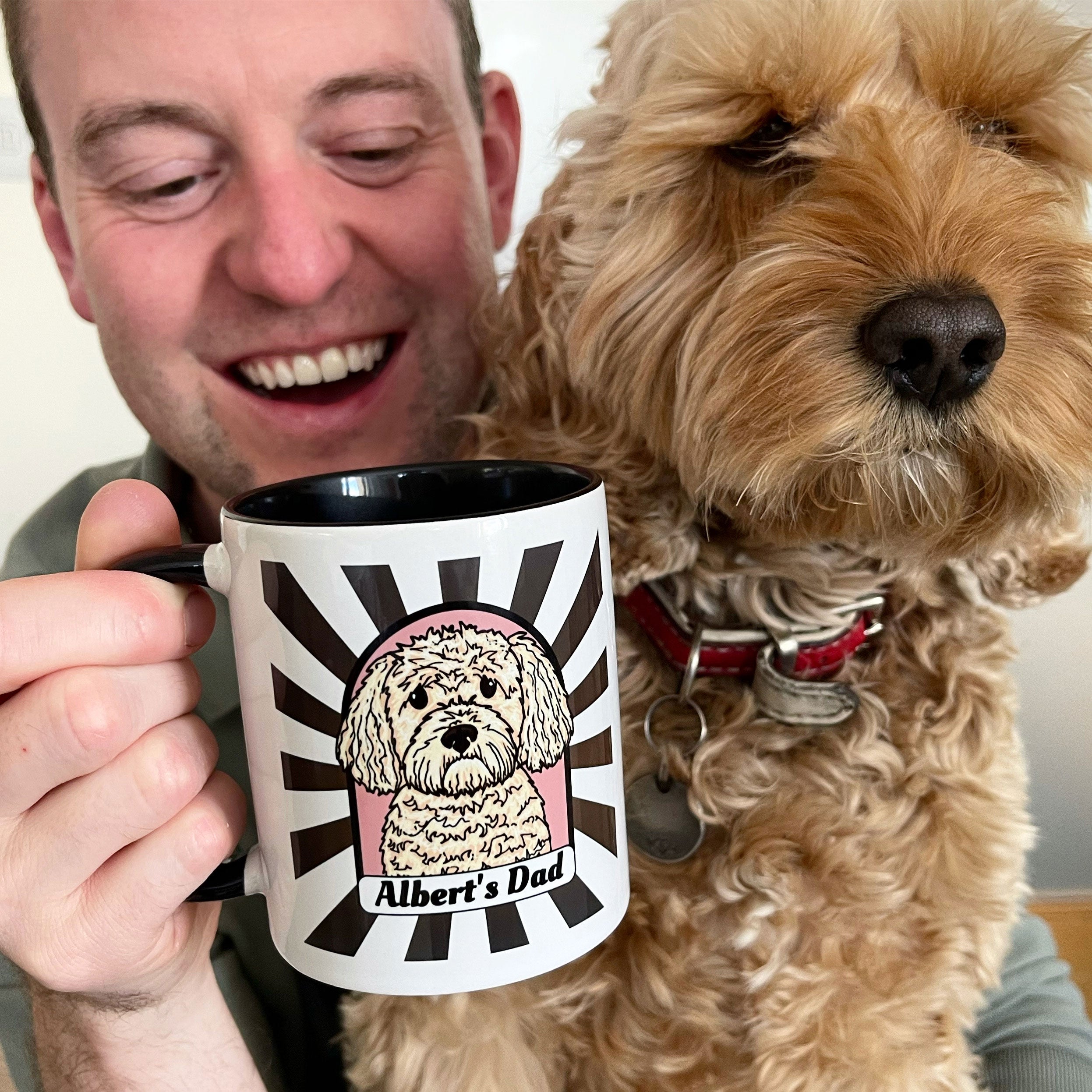Personalised Retro Dog Dad Mug