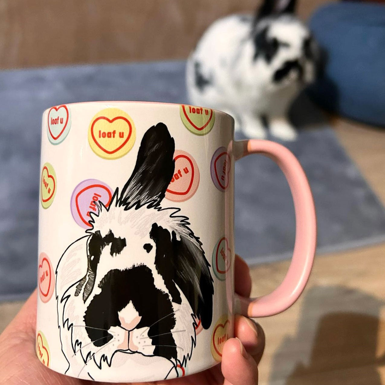 Personalised 'Loaf You' Sweet Heart Bunny Mug