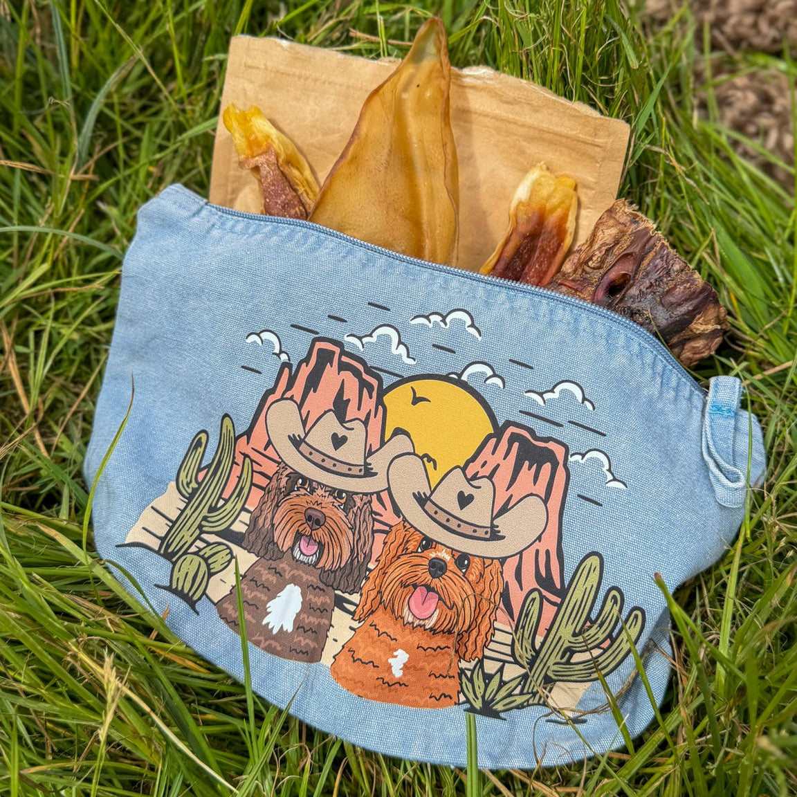 Wild Like the West Accessory Pouch | Personalised Dog Makeup Bag