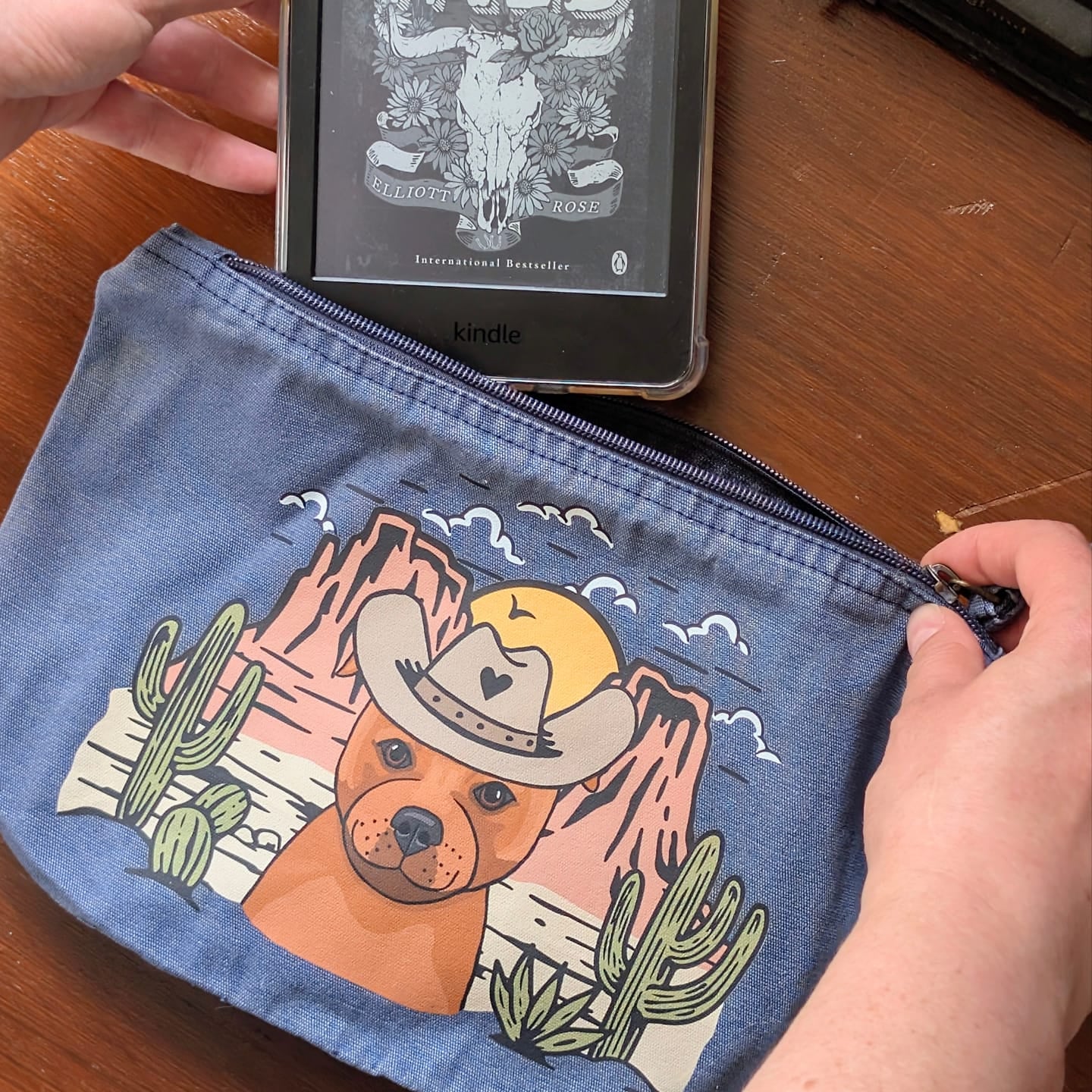 Wild Like the West Accessory Pouch | Personalised Dog Makeup Bag