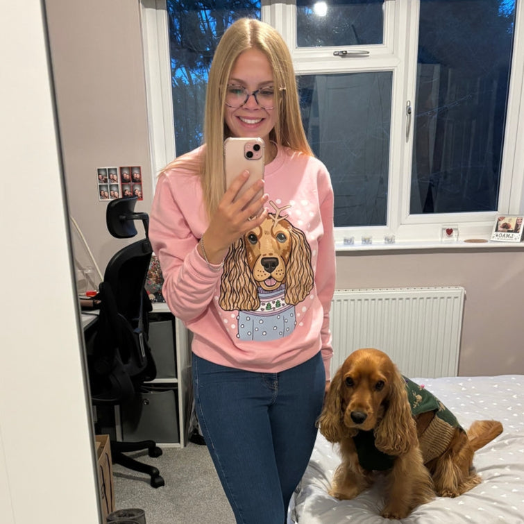 Personalised Pastel Christmas Dog Lover Jumper
