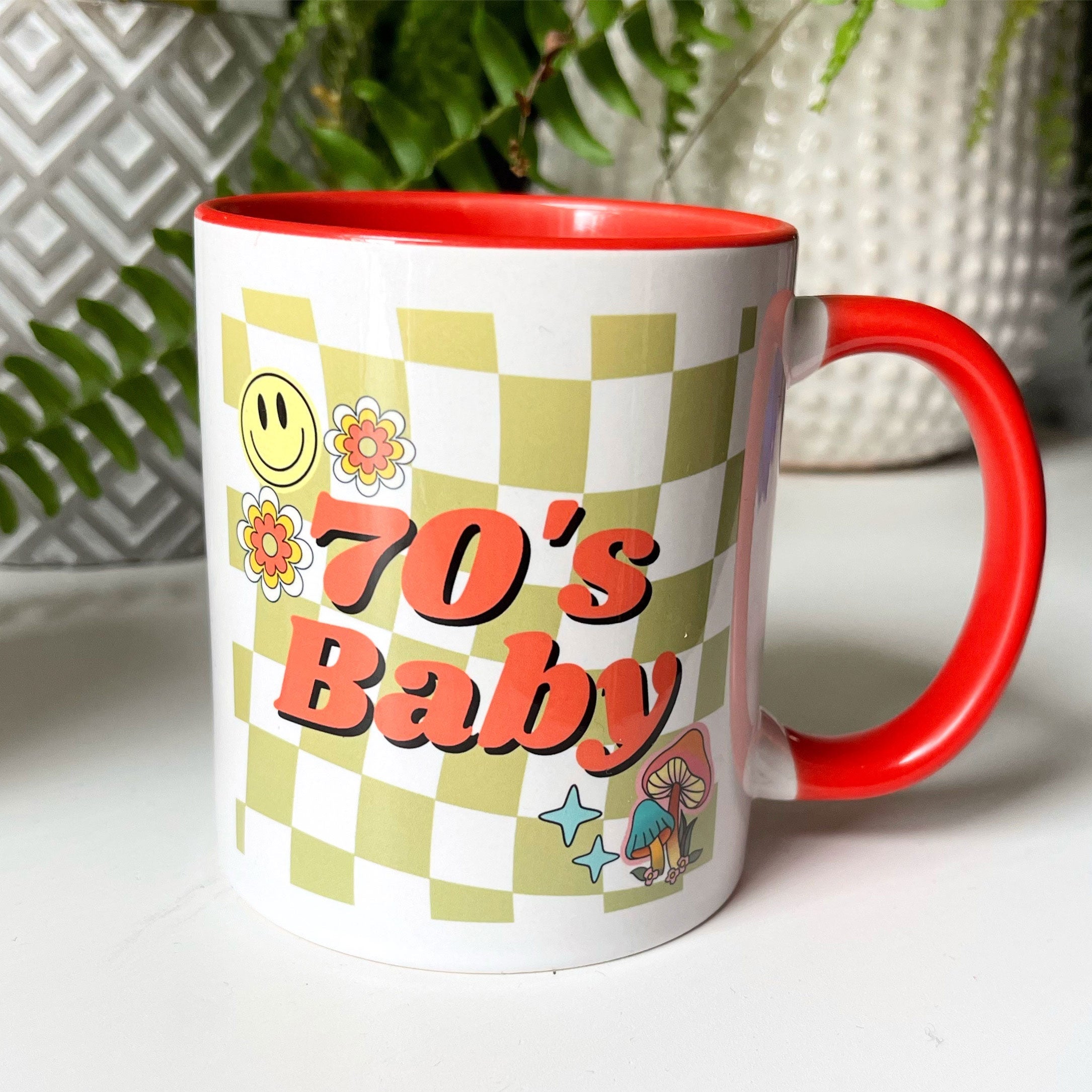 70's Baby Decade Birthday Ceramic Coaster