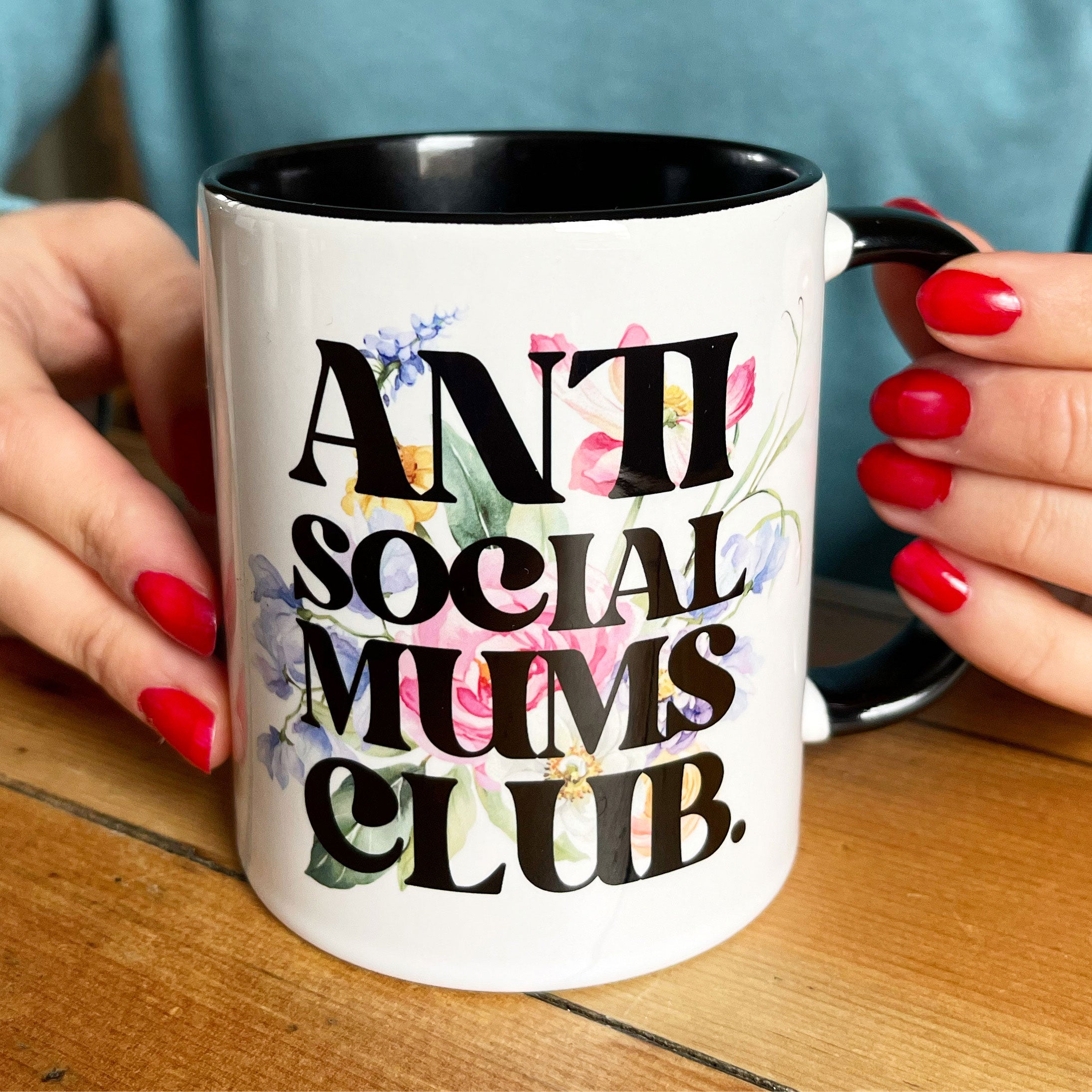 Antisocial Mums Club Floral Ceramic Mug