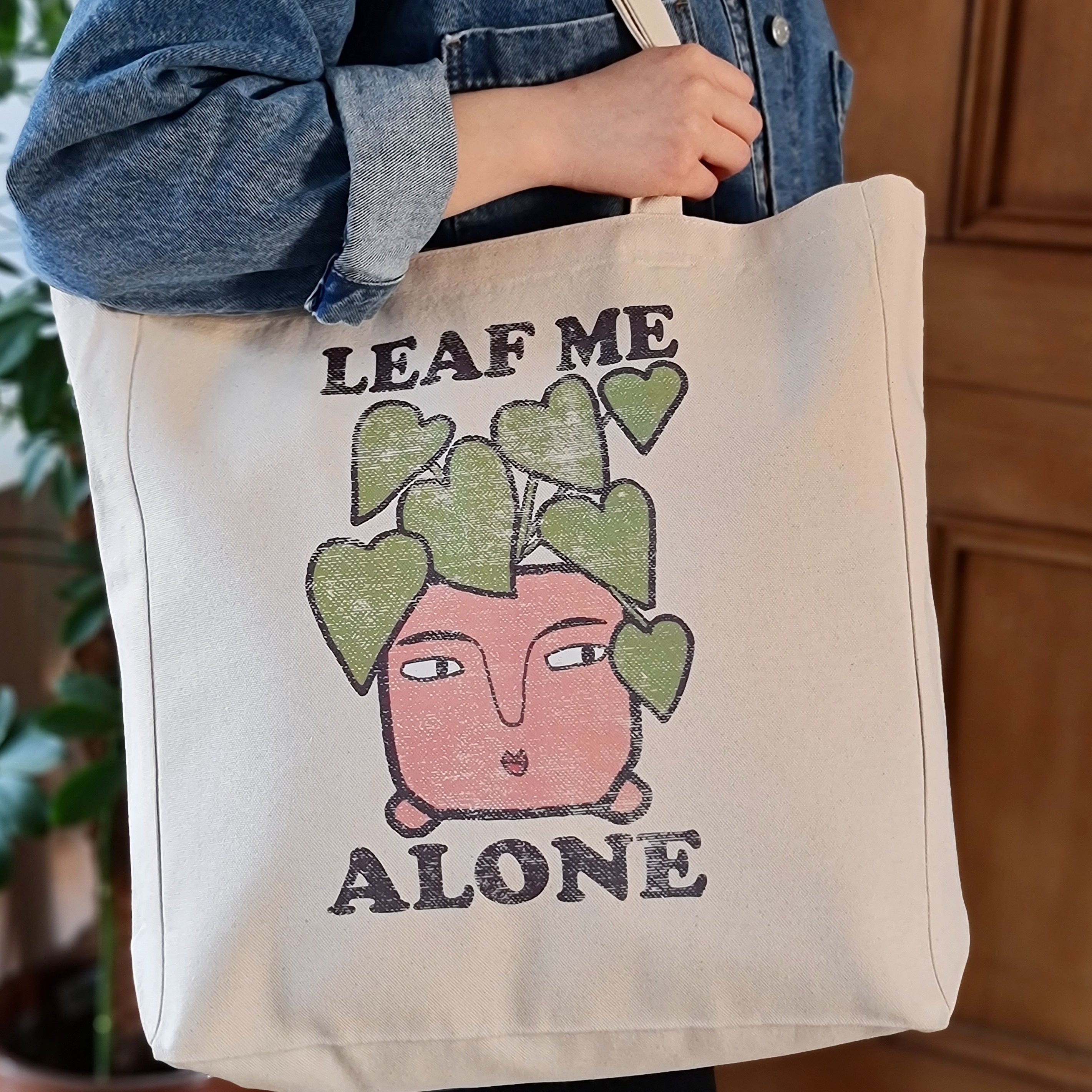Leaf Me Alone Illustration Tote