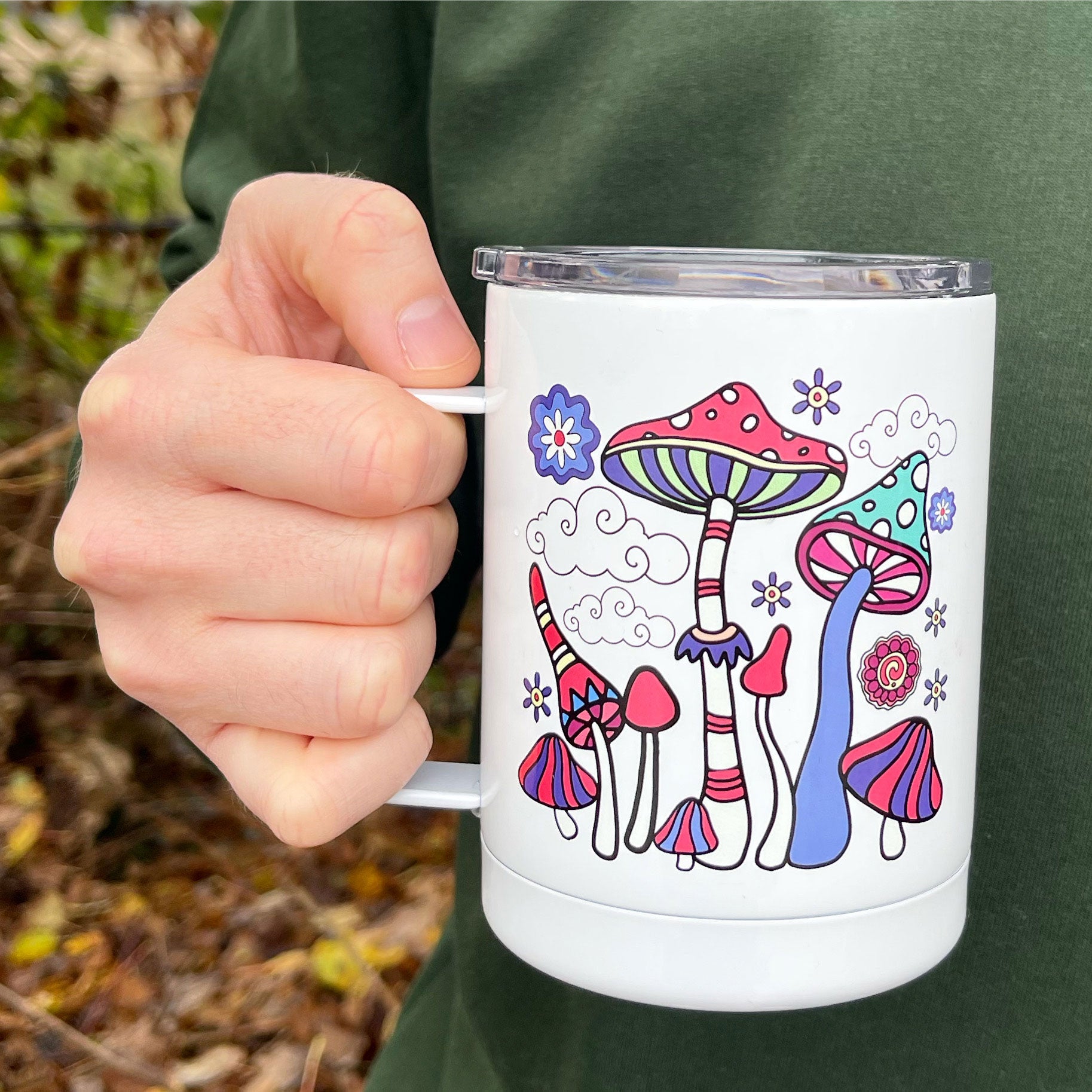 Fungi Illustration Travel Mug