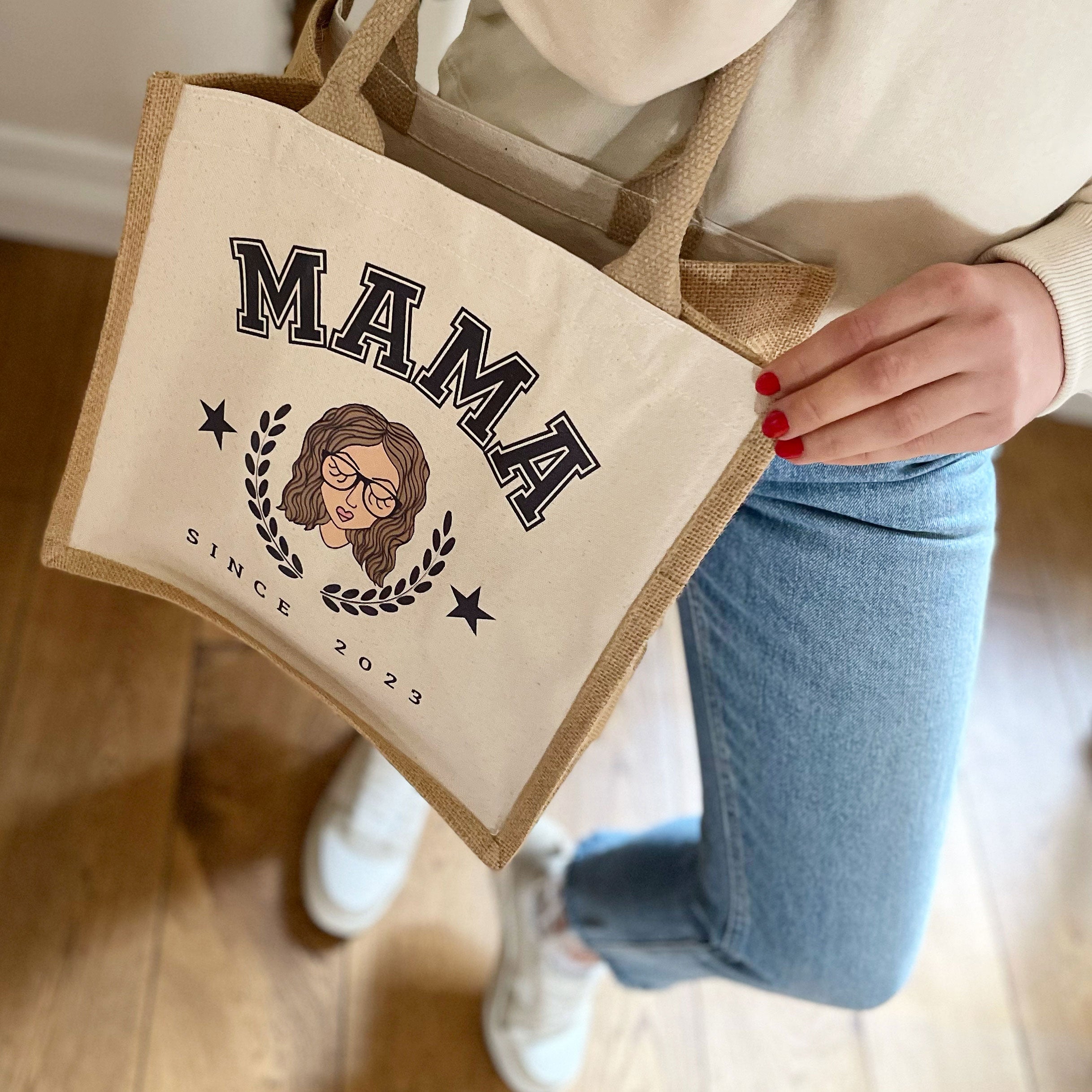Personalised Mama Jute Tote Bag