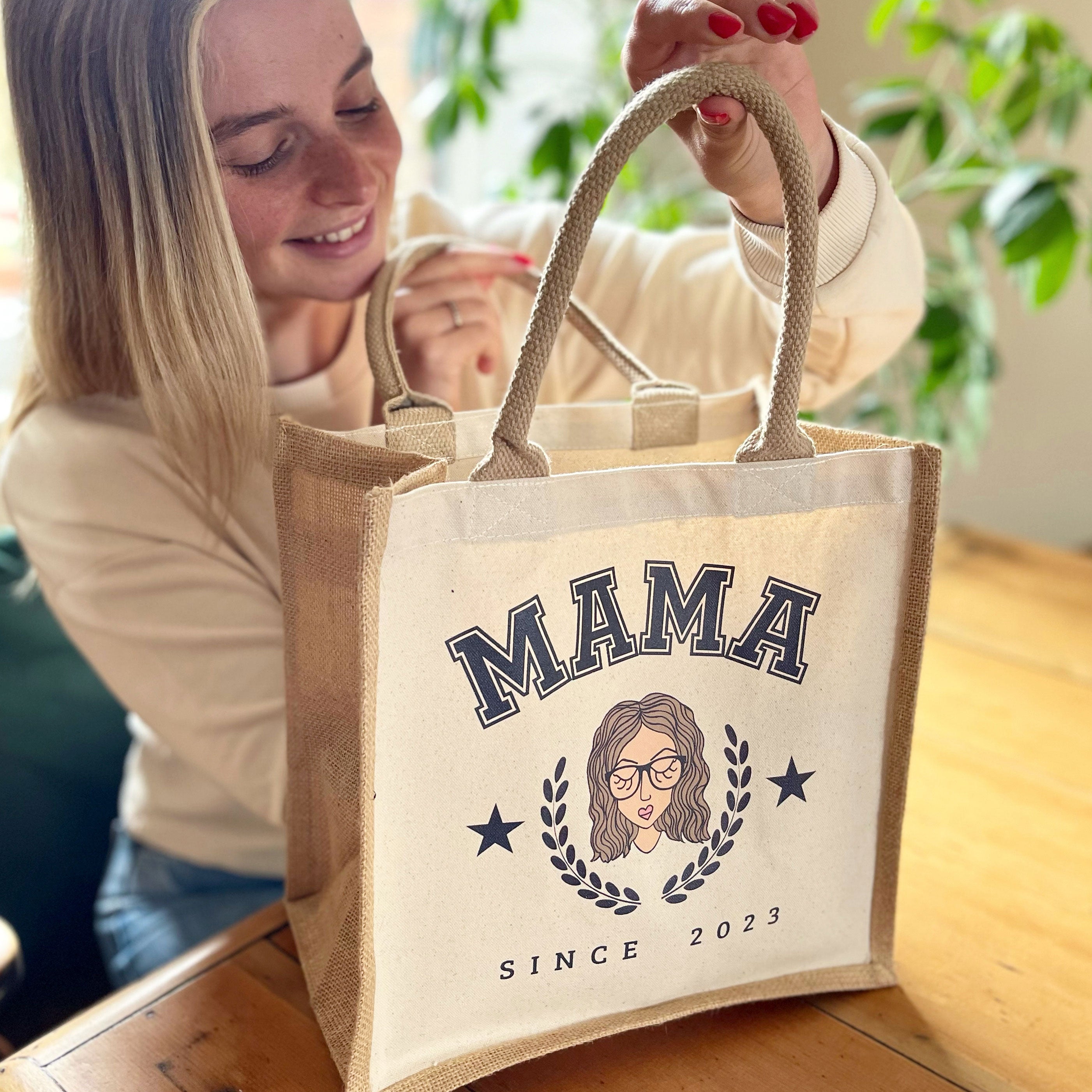 Personalised Mama Jute Tote Bag