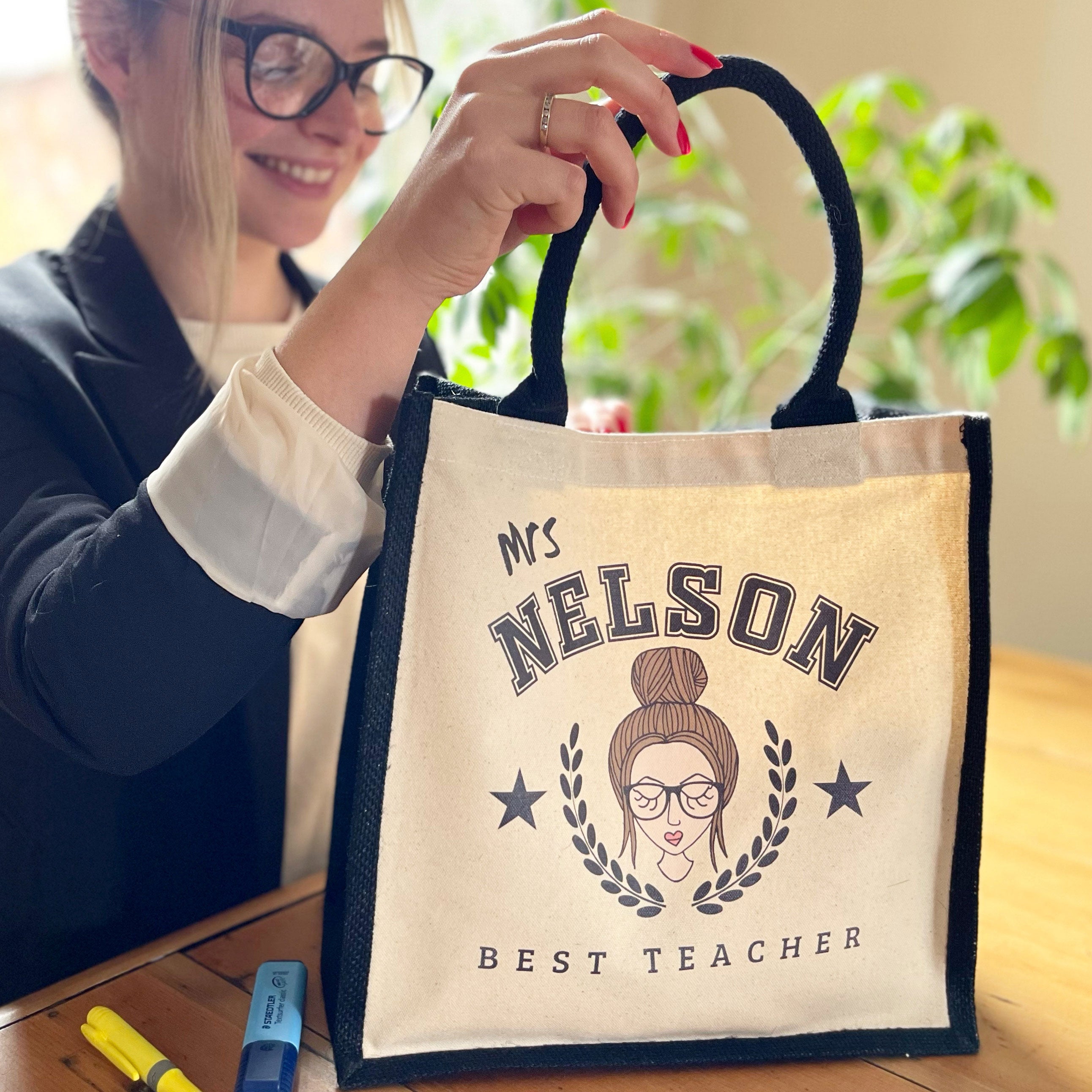 Custom Teacher Tote Bag, Teacher Bag, Personalized Tote Bag Mrs Mendoza