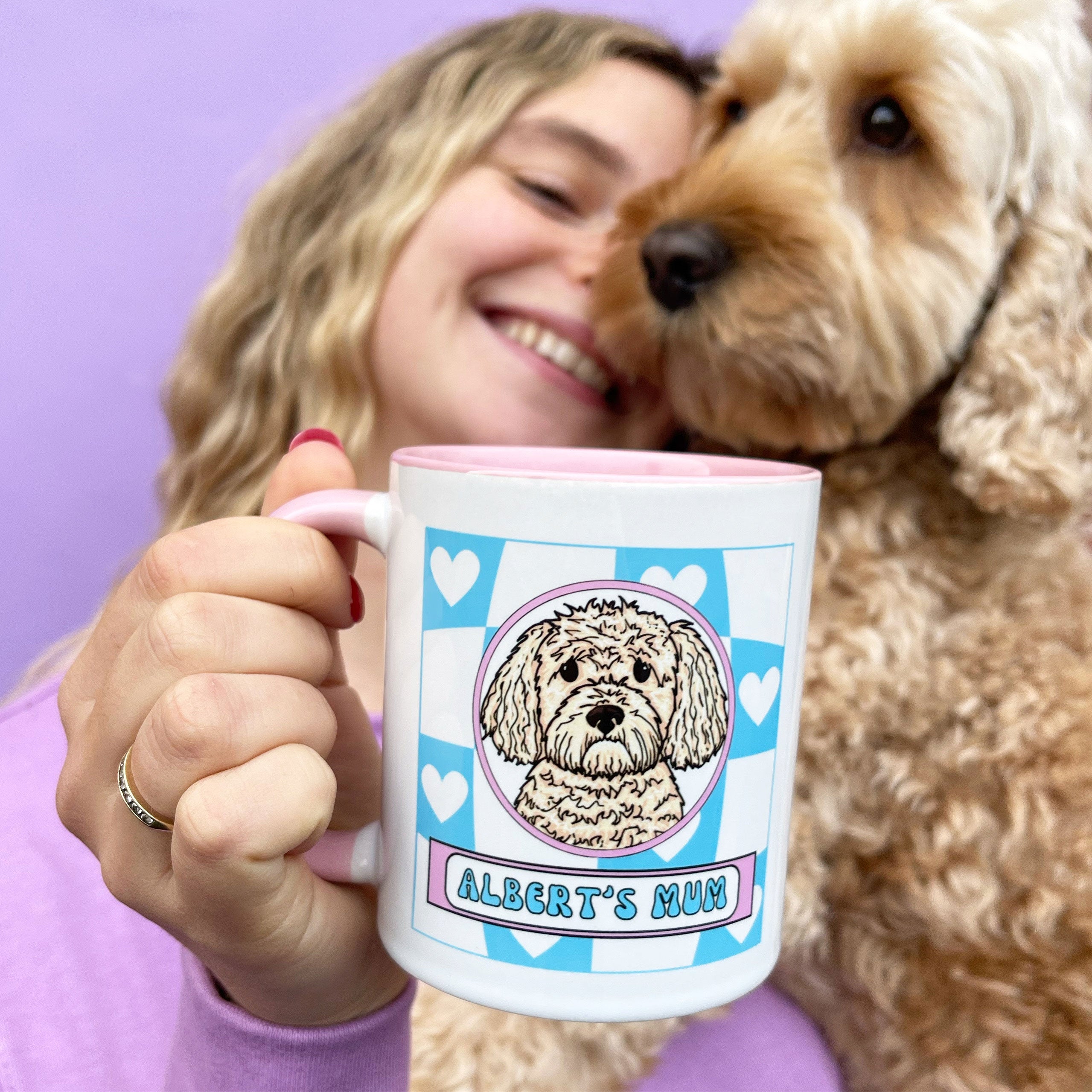 Personalised Dog Mum Love Heart Mug