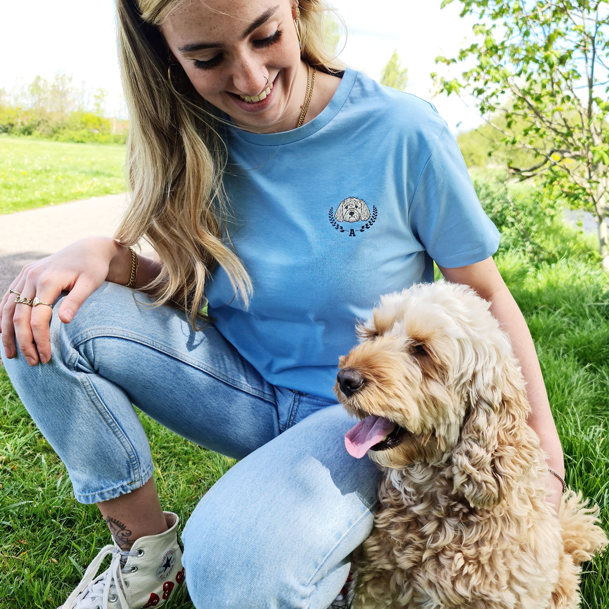 Personalised Dog Lover Varsity T Shirt