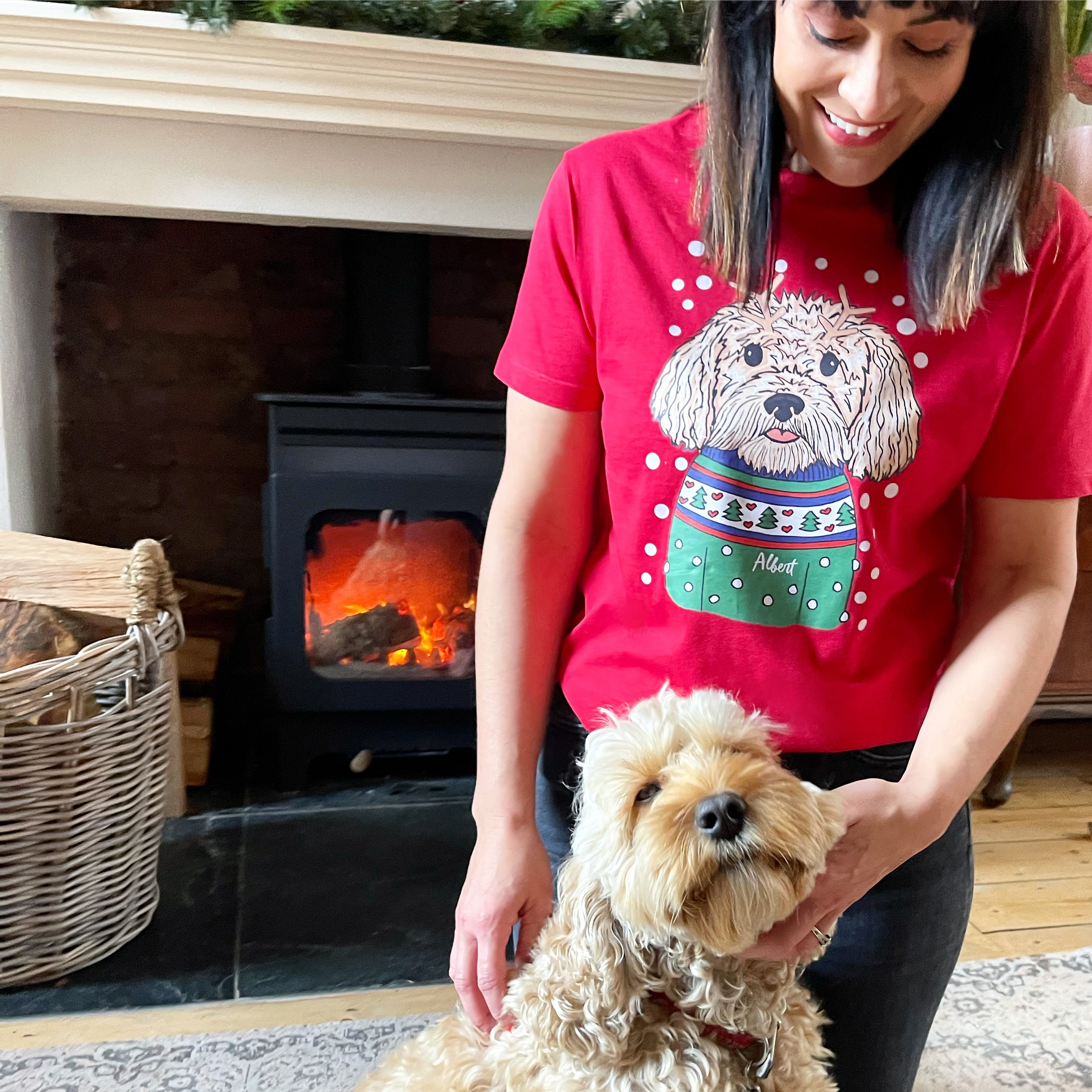 Personalised Dog Lover Christmas T shirt
