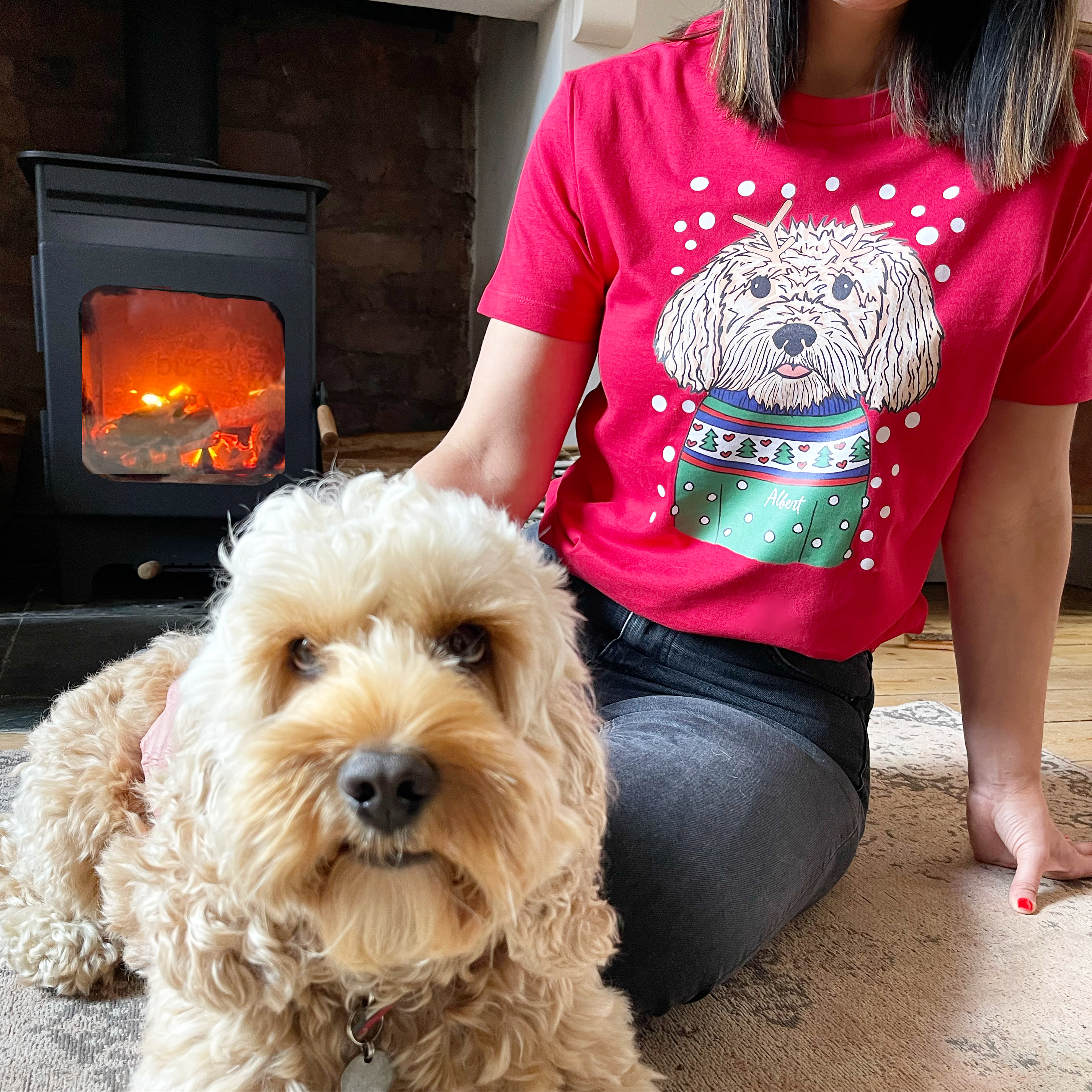 Personalised Dog Lover Christmas T shirt