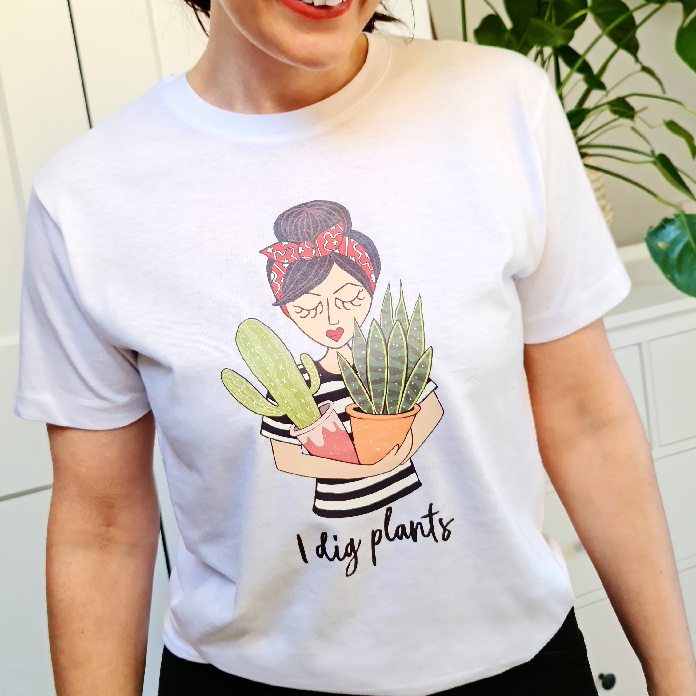 Personalised Plant Lady Organic T Shirt