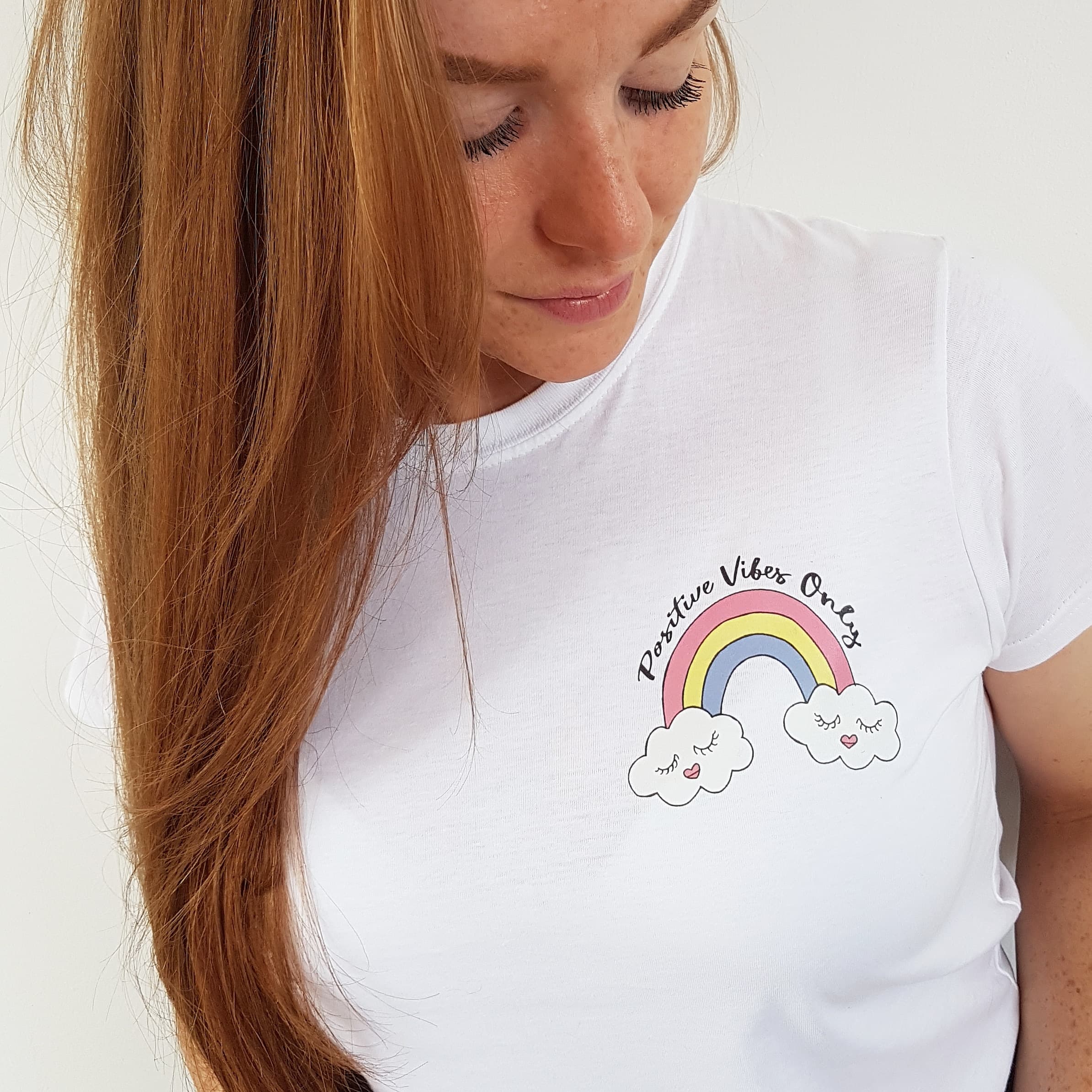 Positive Vibes Rainbow Organic Cotton T Shirt