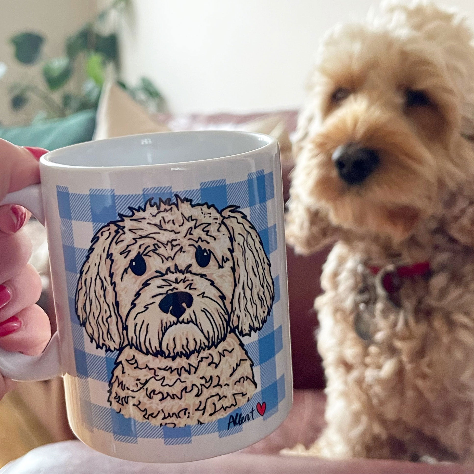 Personalised Dog Lover Check Mug